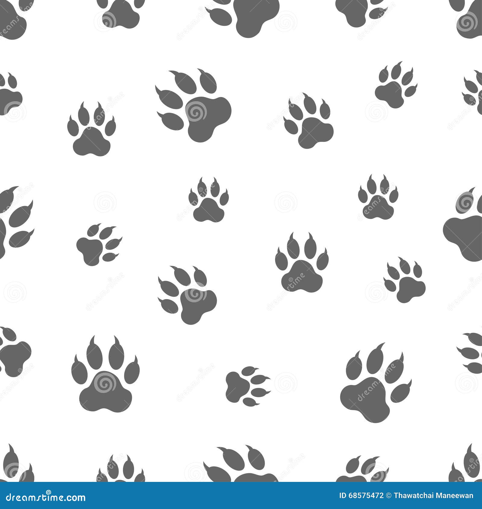 Nahtloses Muster Mit Pfotenabdruck Vektor Abbildung Illustration von