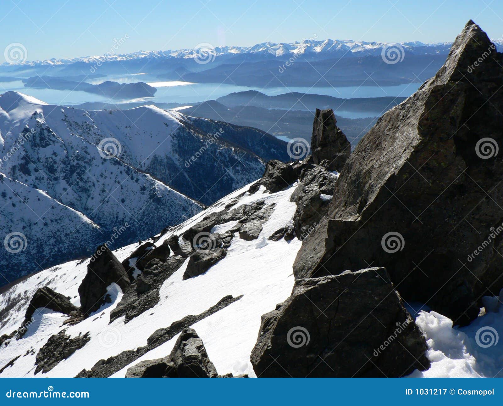 nahuel huapi lake in winter sunshine