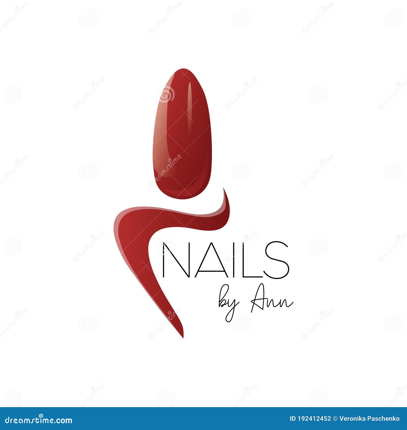 nail artist logo  with red nail polish