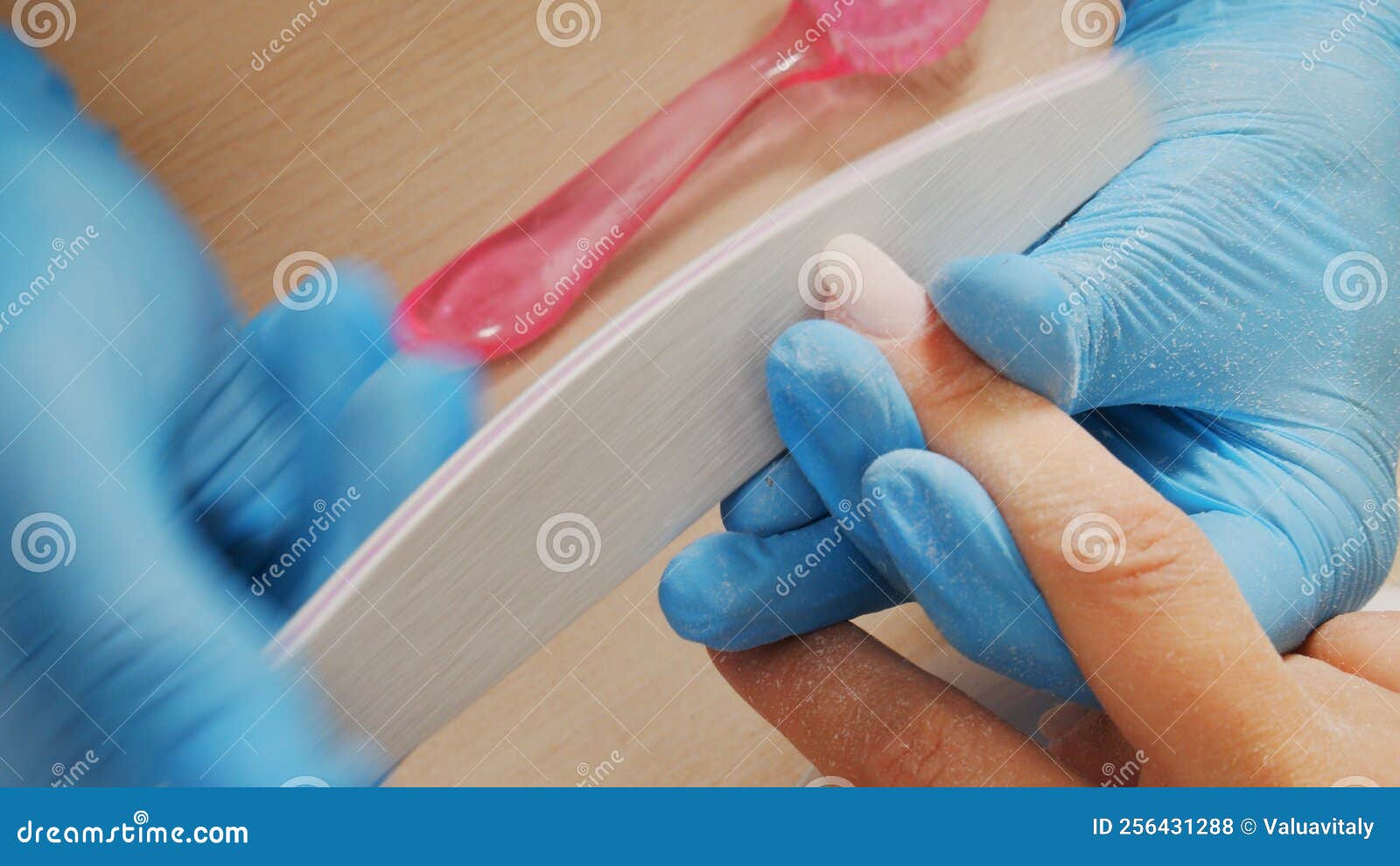 Nail Care at Home. Process of Nail Treatment in a Nail Salon Stock