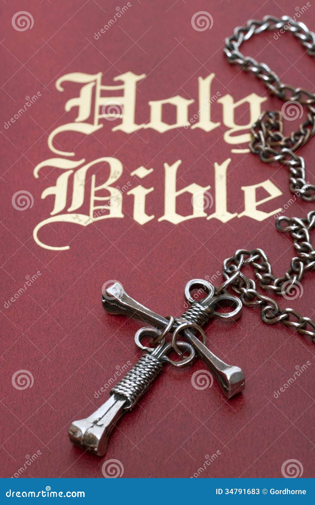 Nail Cross on Bible stock image. Image of representation 34791683