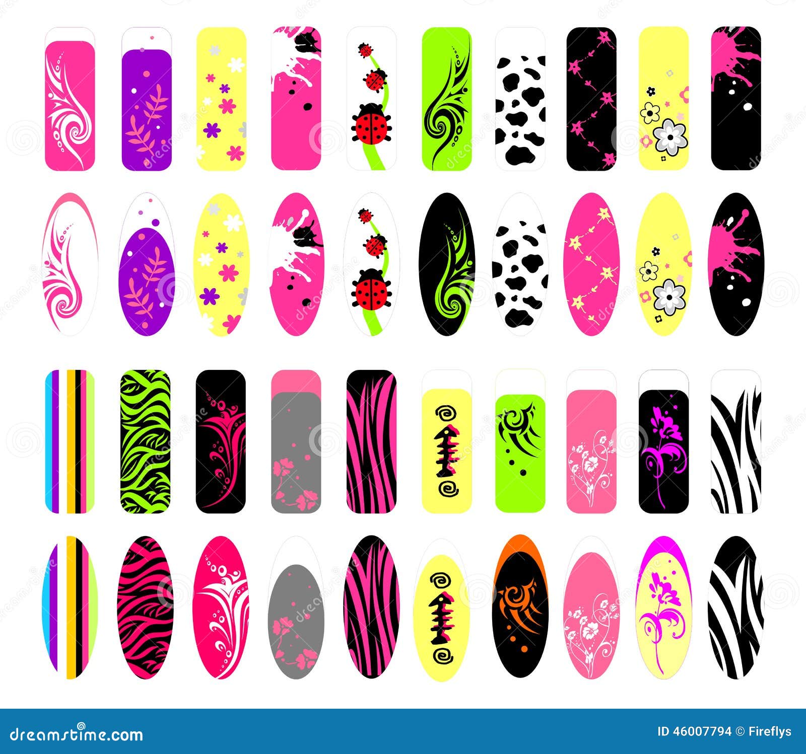 Nail designs stock vector. Illustration of cosmetology - 46007794