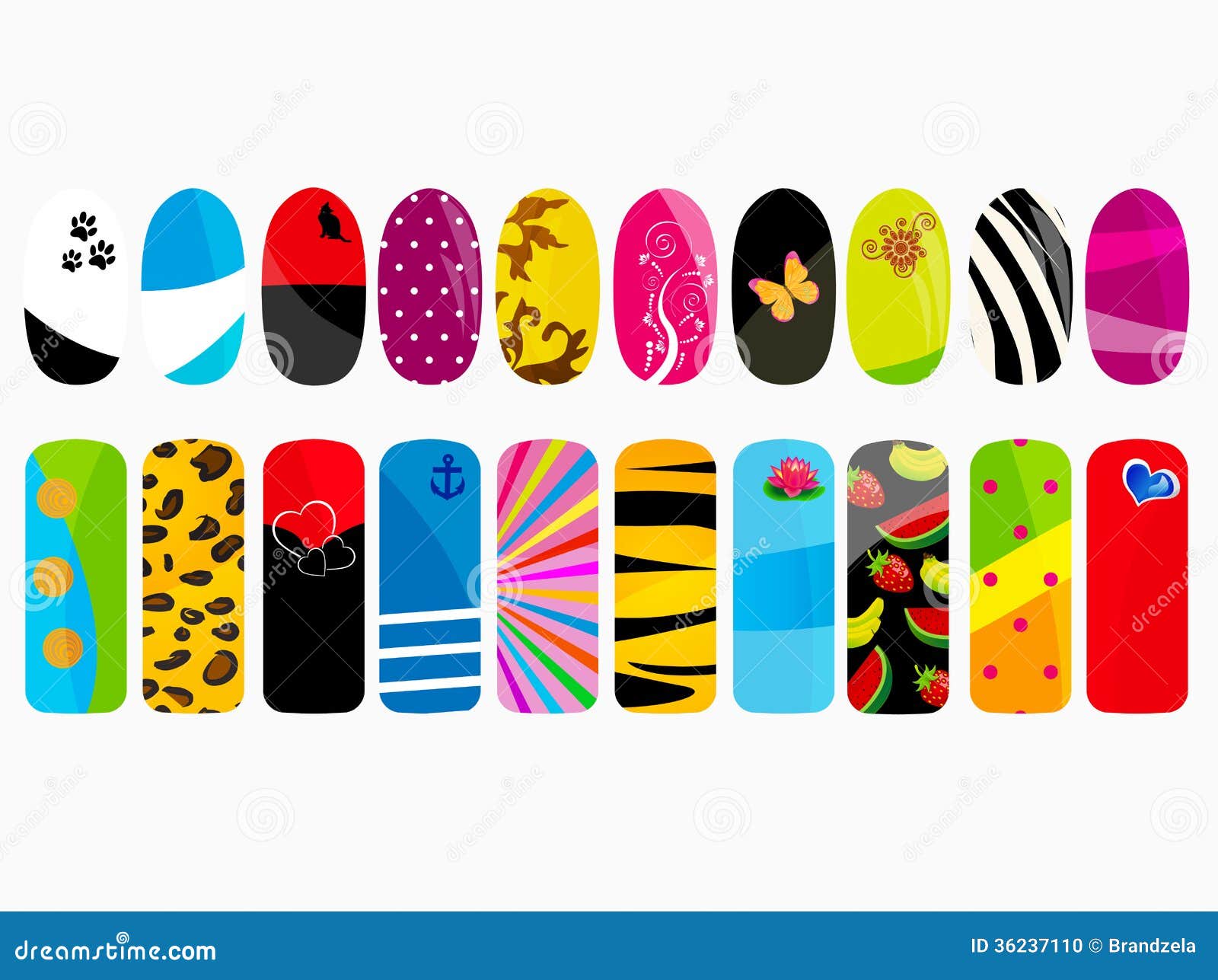 Download Nail designs stock vector. Illustration of fingernail - 36237110