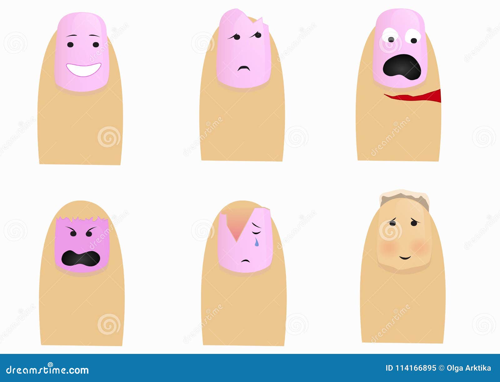 Nail emoji stock vector. Illustration of manicure, emotion 114166895