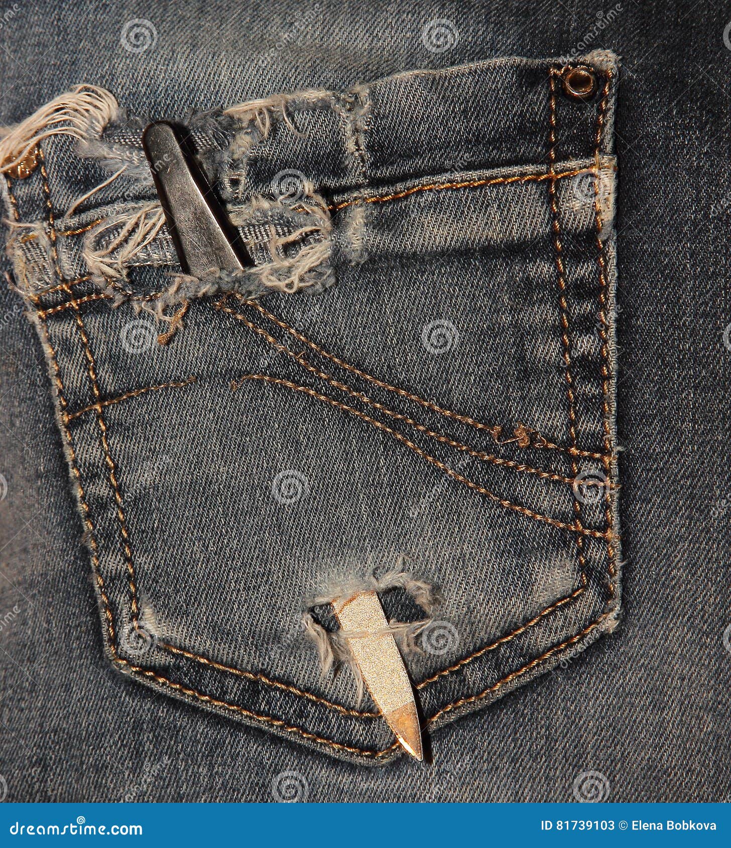 Nail File for Manicure in Back Pocket Torn Jeans Stock Image Image of torn, file 81739103