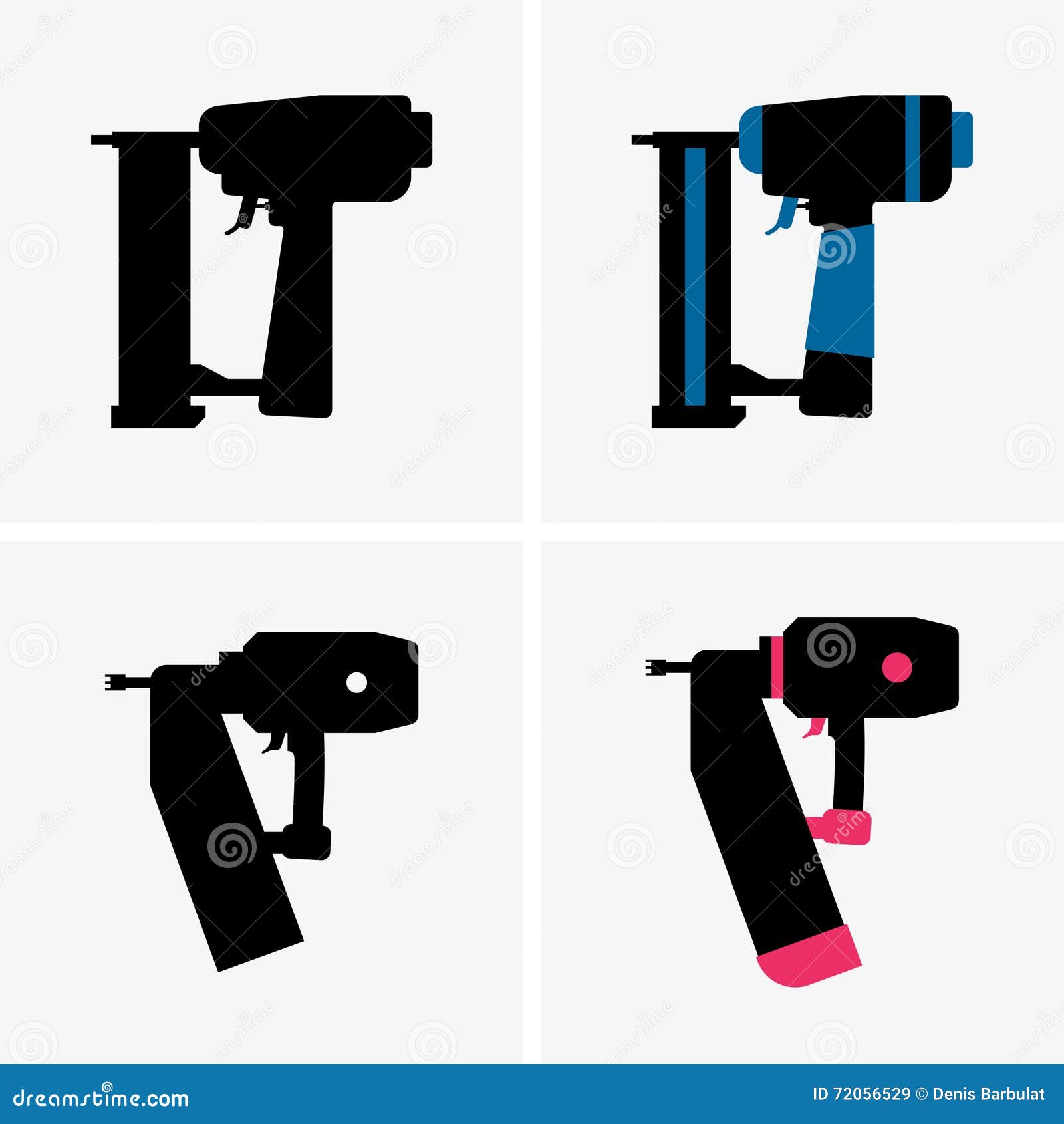 Nail Gun stock vector. Illustration of object, nail, collection 72056529