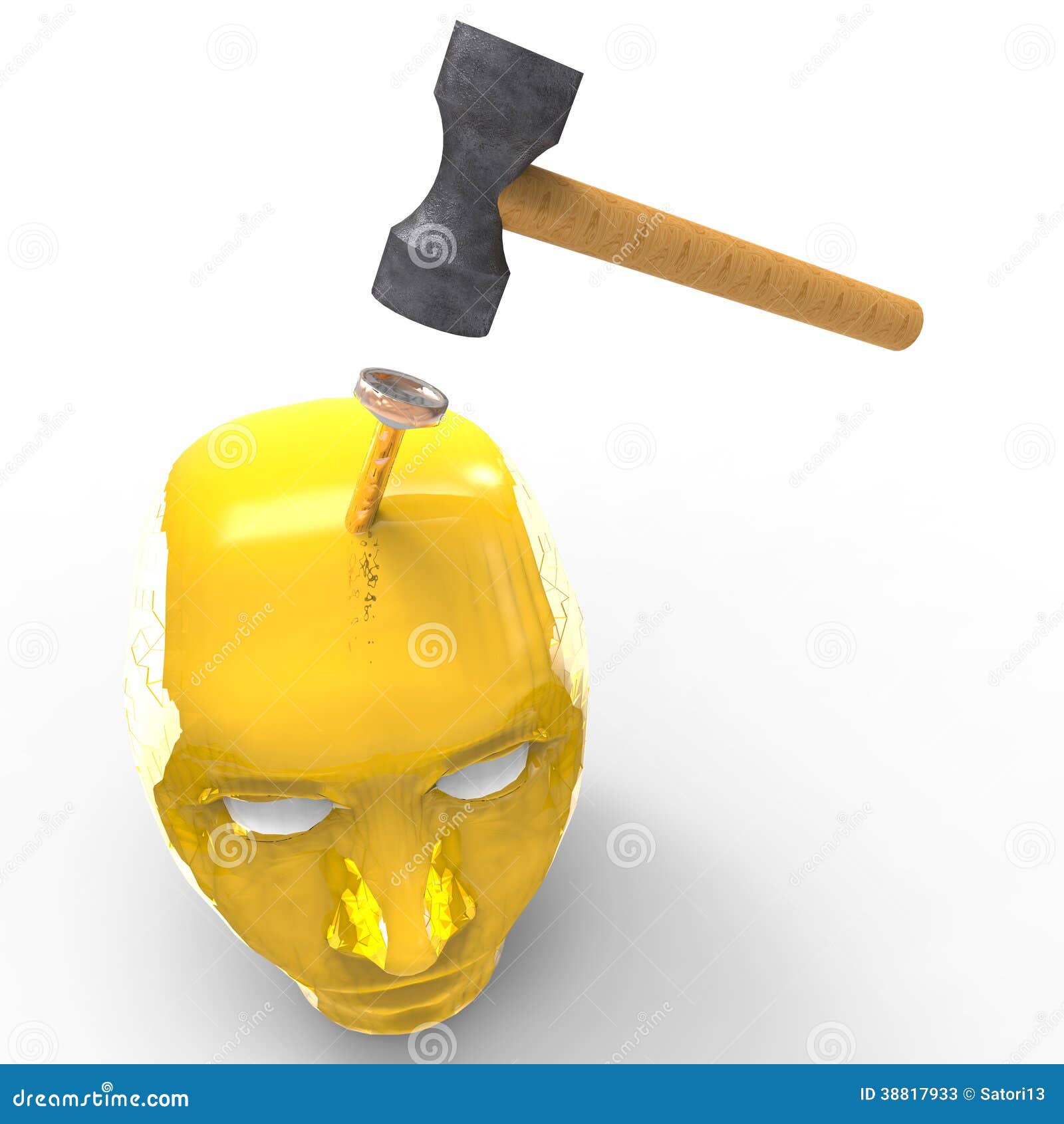 Nail on the head stock illustration. Illustration of icon 38817933