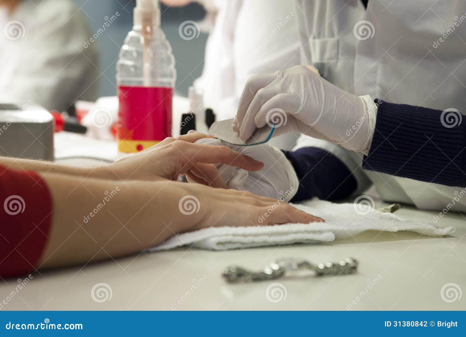 Nail maintenance stock photo. Image of gloves, polish 31380842