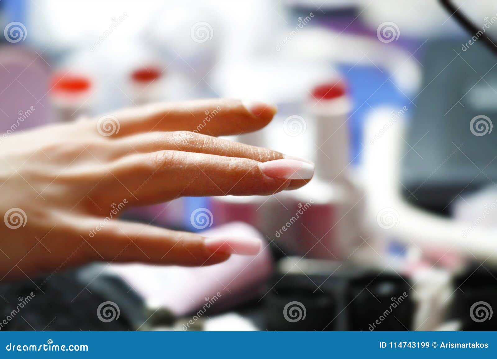 Nail manicure in progress stock image. Image of polish 114743199