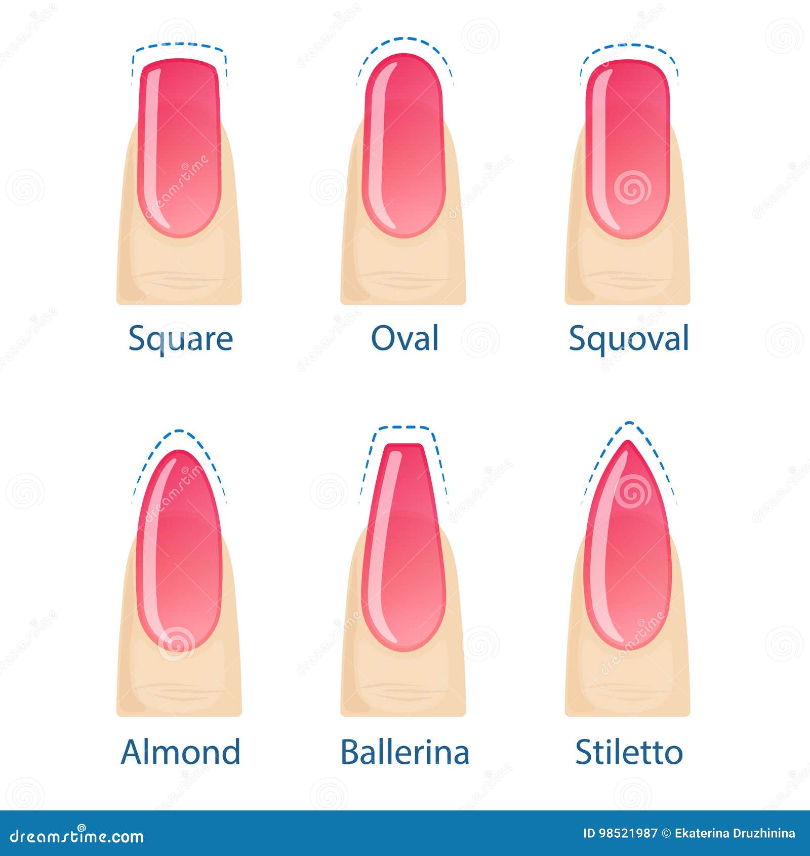 Set of nails shapes stock vector. Illustration of collection - 98521987 Set of nails shapes stock vector. Illustration of collection - 98521987