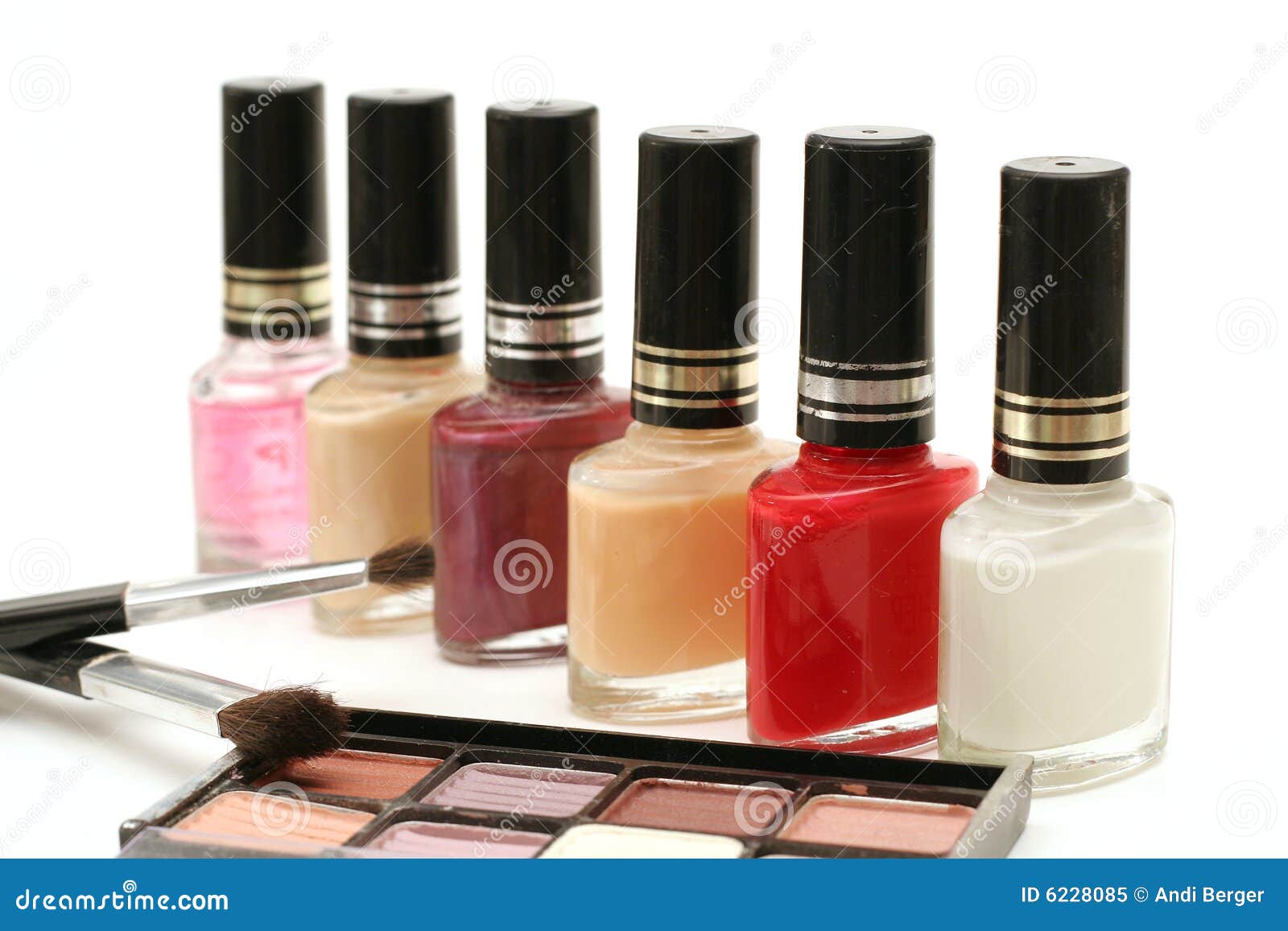 Nail Polish & Cosmetics W/brushes Stock Image Image of finger, chic