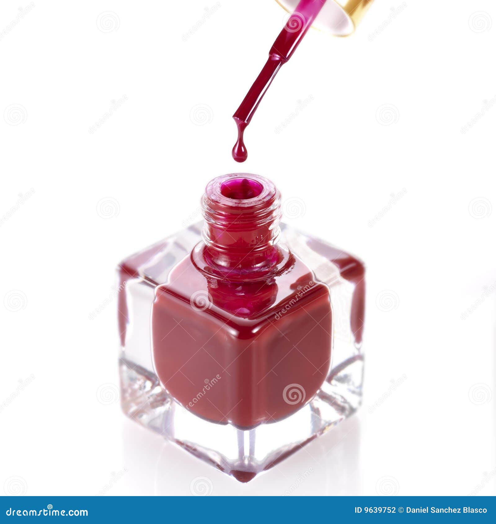 Blue Nail Polish Dripping From Opened Bottle on White Background, Stock  Footage