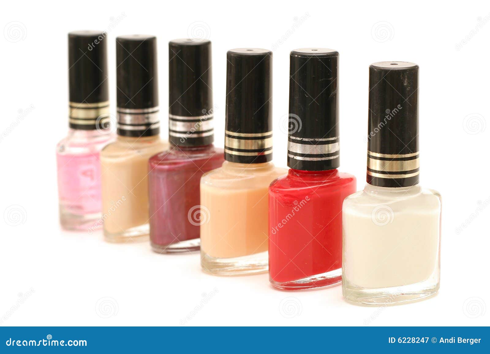 Nail polish in a line stock image. Image of colourful 6228247