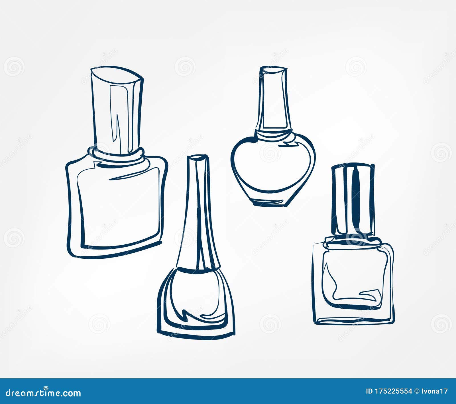 Nail Polish Line Vector Clip Art Isolated Cosmetics Stock Illustration