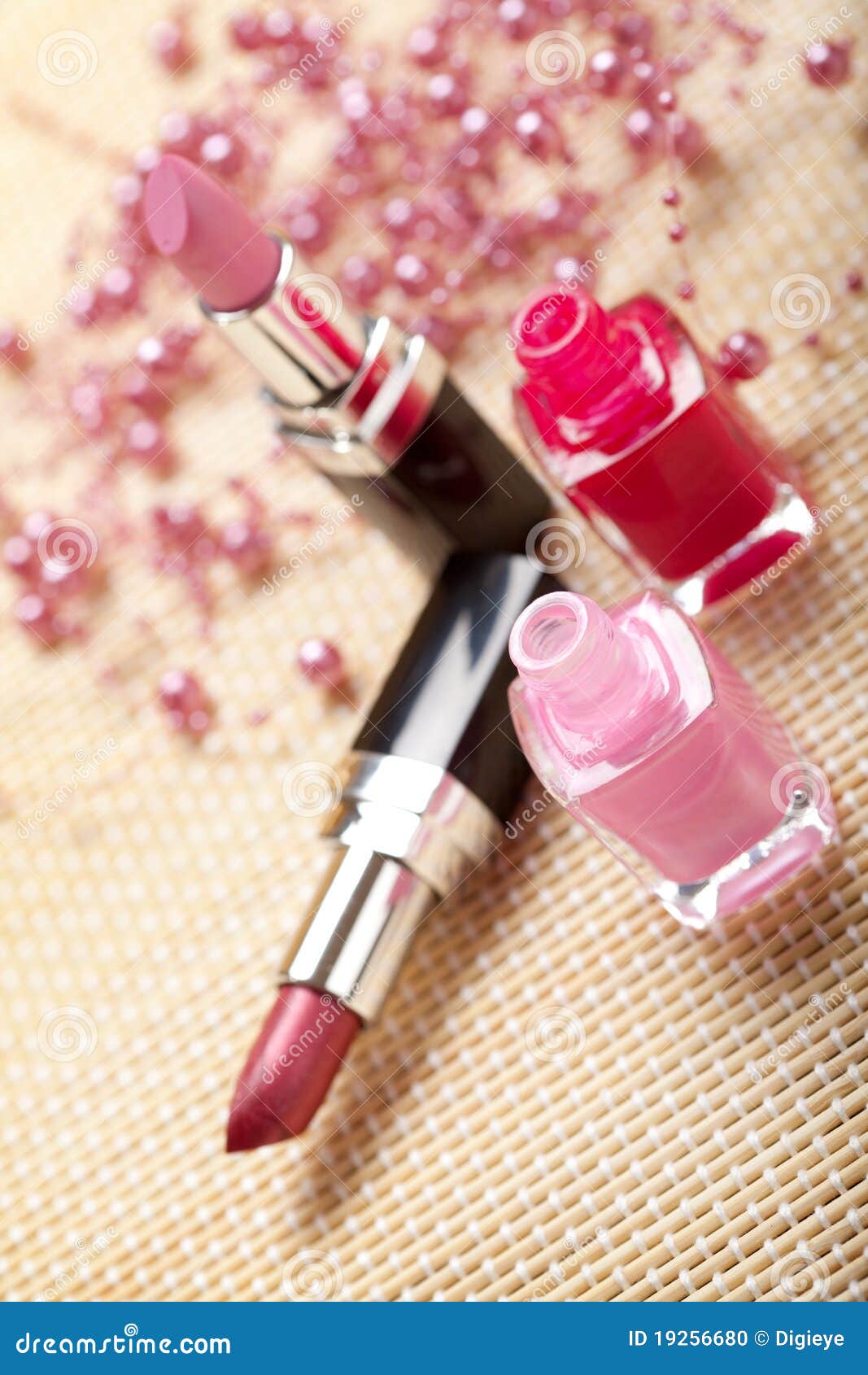 Nail polish and lipsticks stock photo. Image of color 19256680