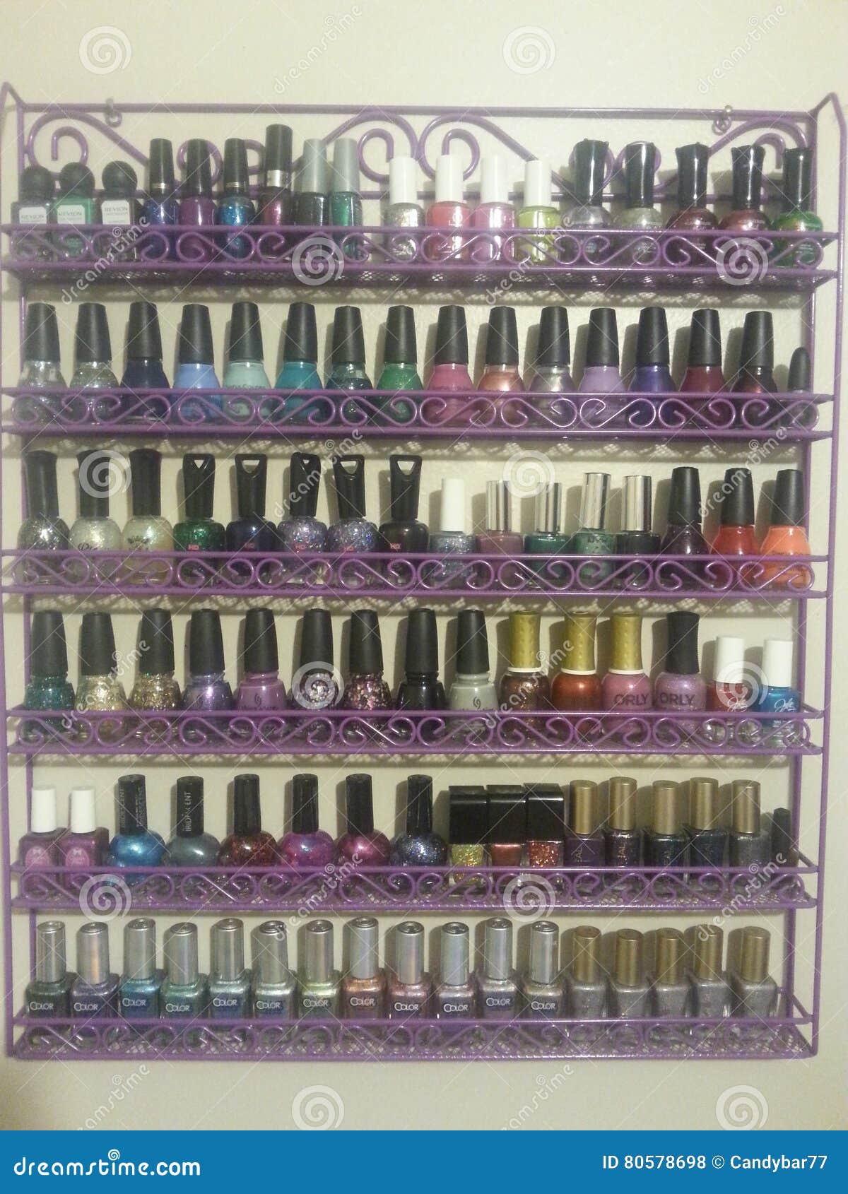 Nail polish rack editorial stock photo. Image of polishes 80578698