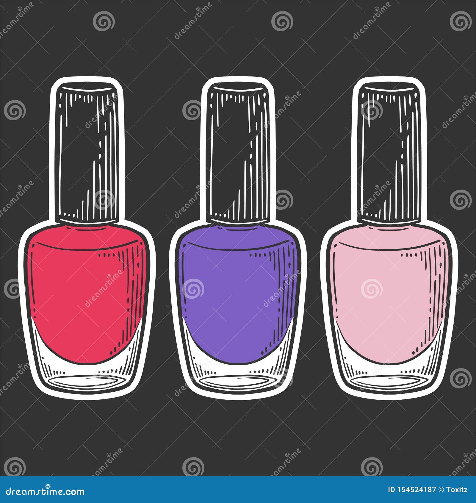 Sketch nail varnish image Hand drawn nail polish bottle Fashion  stock  vector 2584906  Crushpixel