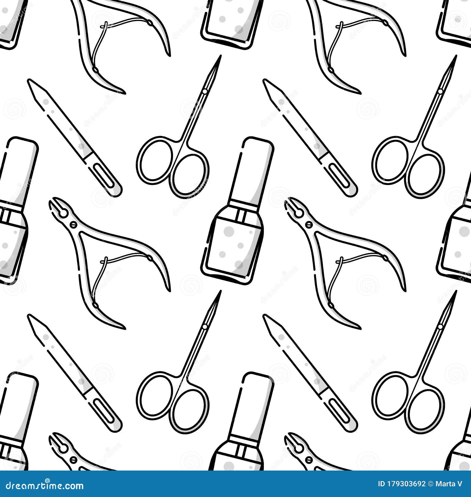 Nail Salon. Tools and Accessories for Manicure and Nail Stock Illustration  - Illustration of color, extension: 179303819
