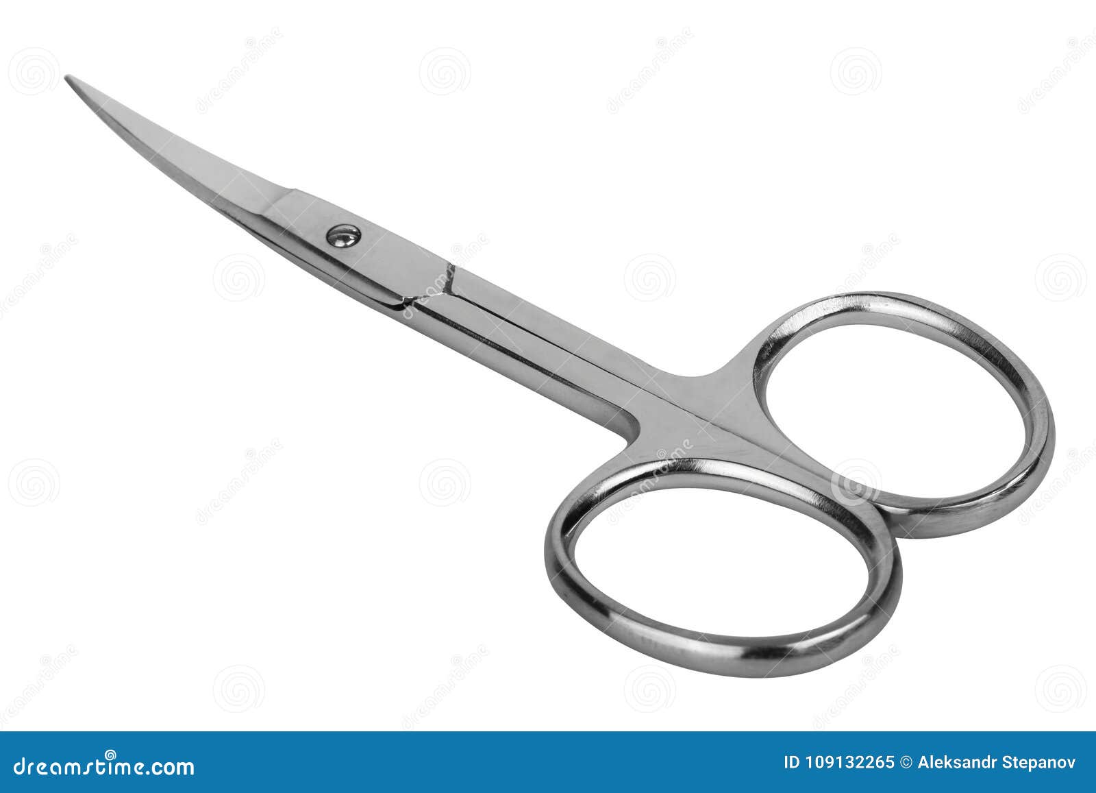 Nail Scissors on a White Background Stock Image - Image of steel