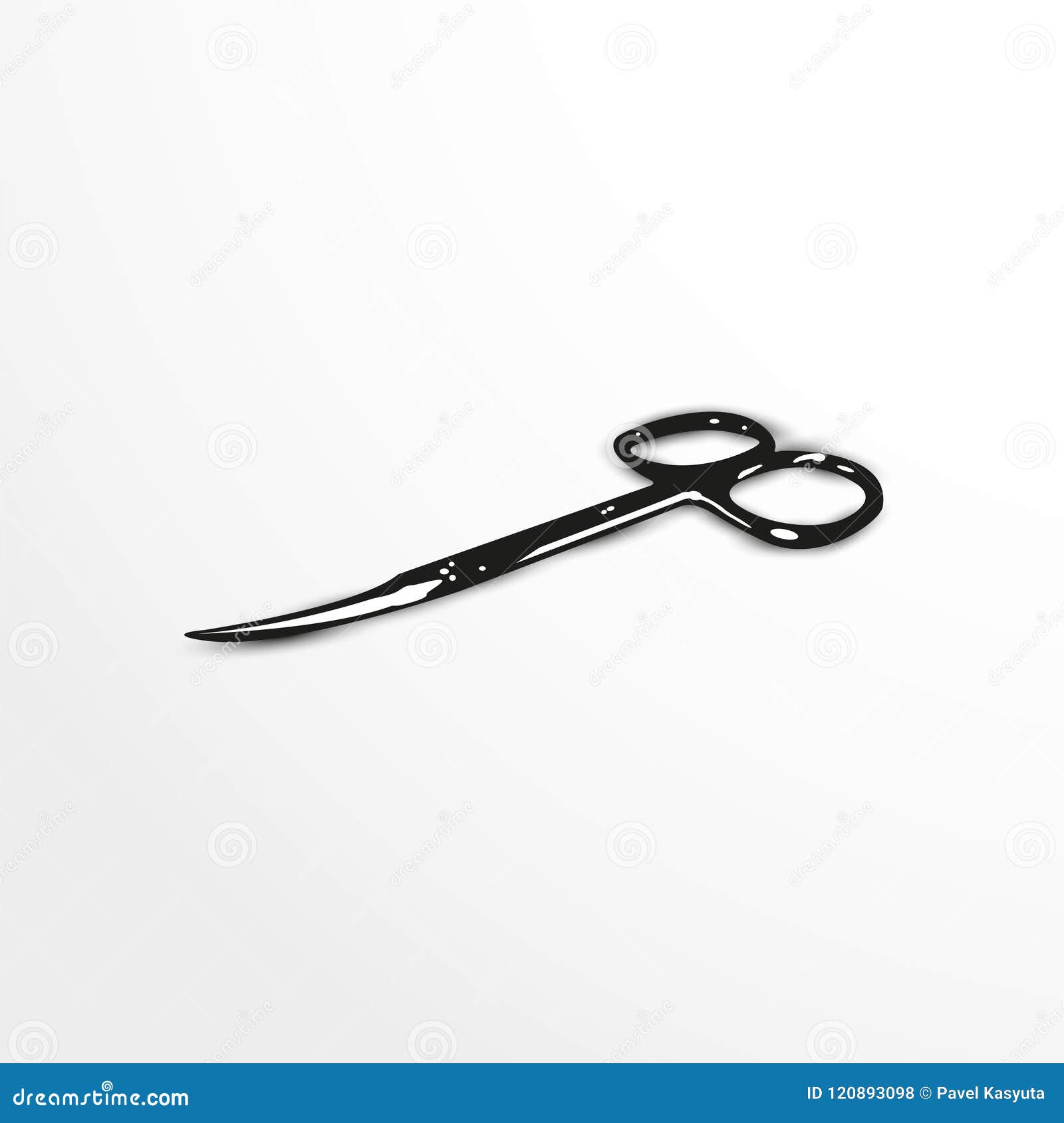 Nail Scissors. Vector Illustration in Black and White. Stock Vector
