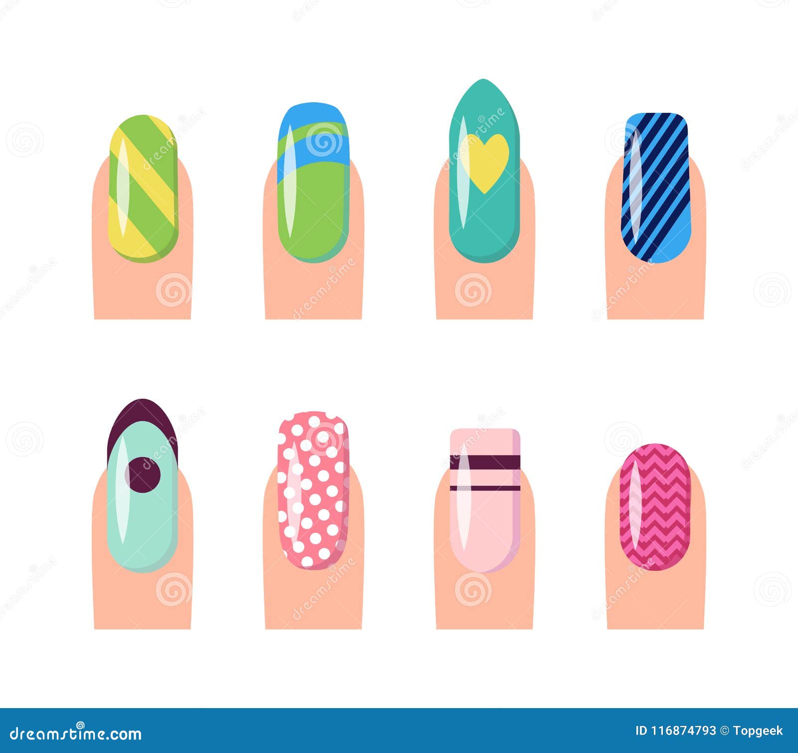Nail Service and Art Poster Vector Illustration Stock Vector ...