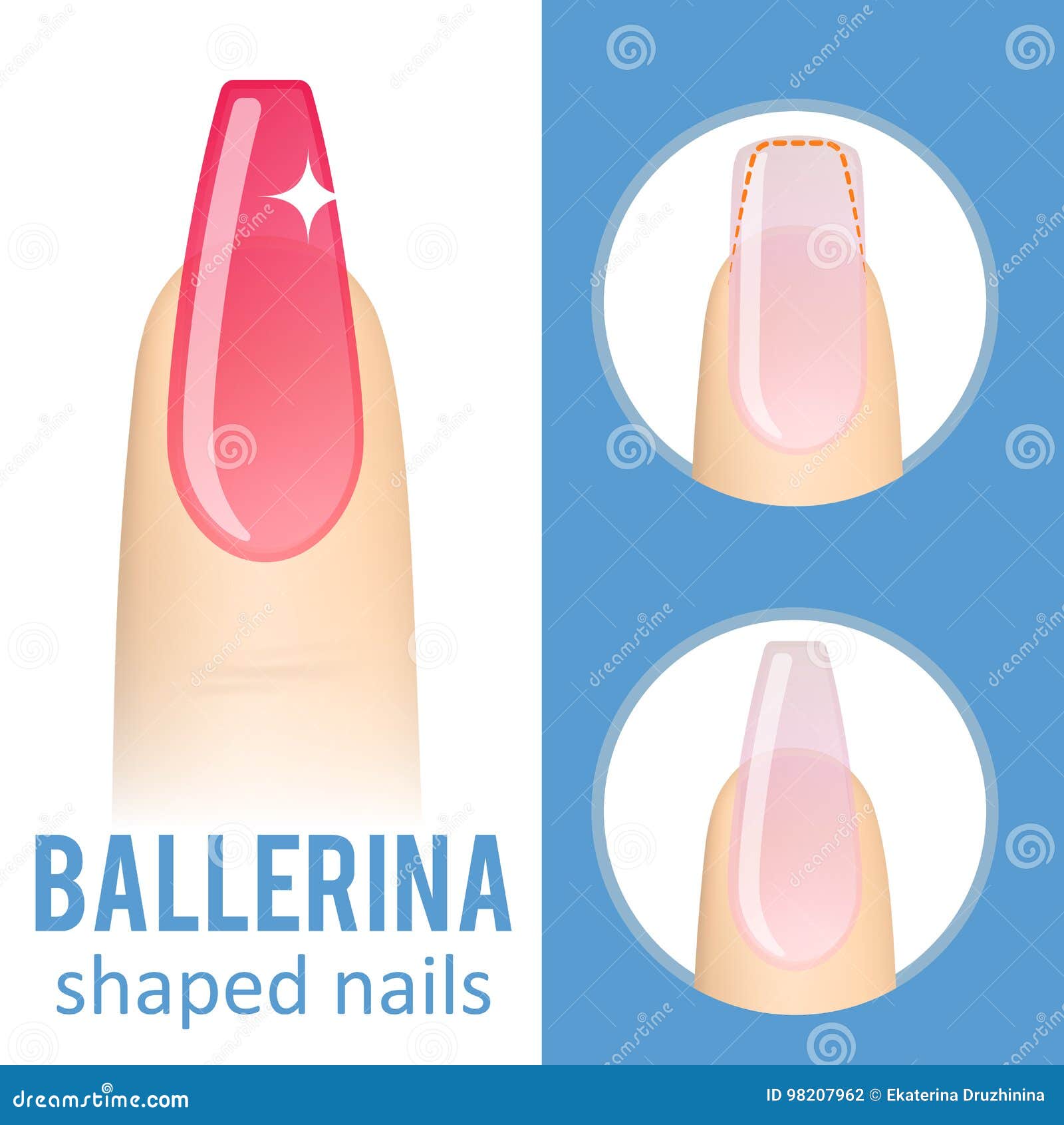 100 Pcs Coffin Shaped Ballerina Nails Acrylic Nails Coffin Shaped Nail For  Salons And DIY Nail Art At Home French Transparency - Walmart.com