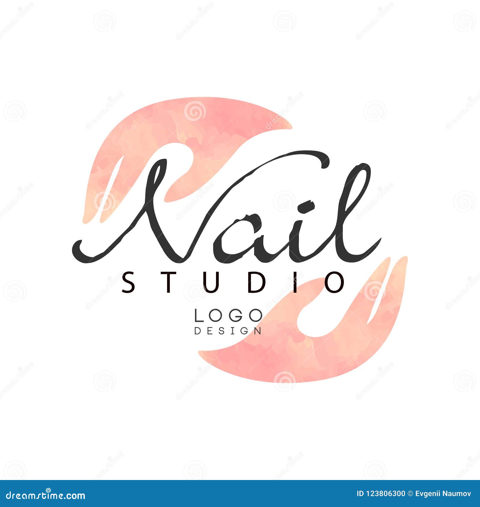 Nail Studio Logo Design Element For Nail Bar Beauty Saloon