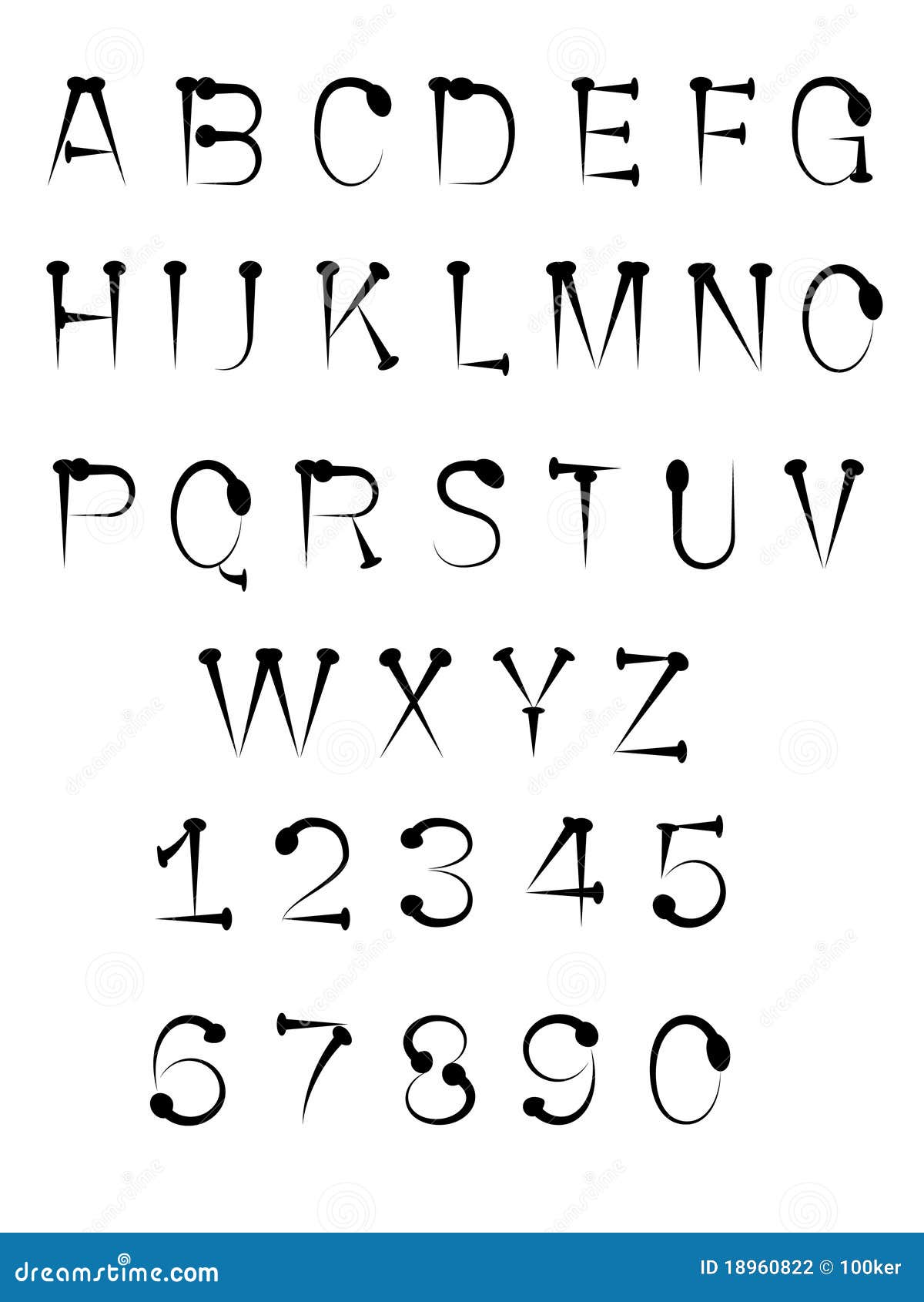 Nail tack alphabet stock vector. Illustration of type 18960822