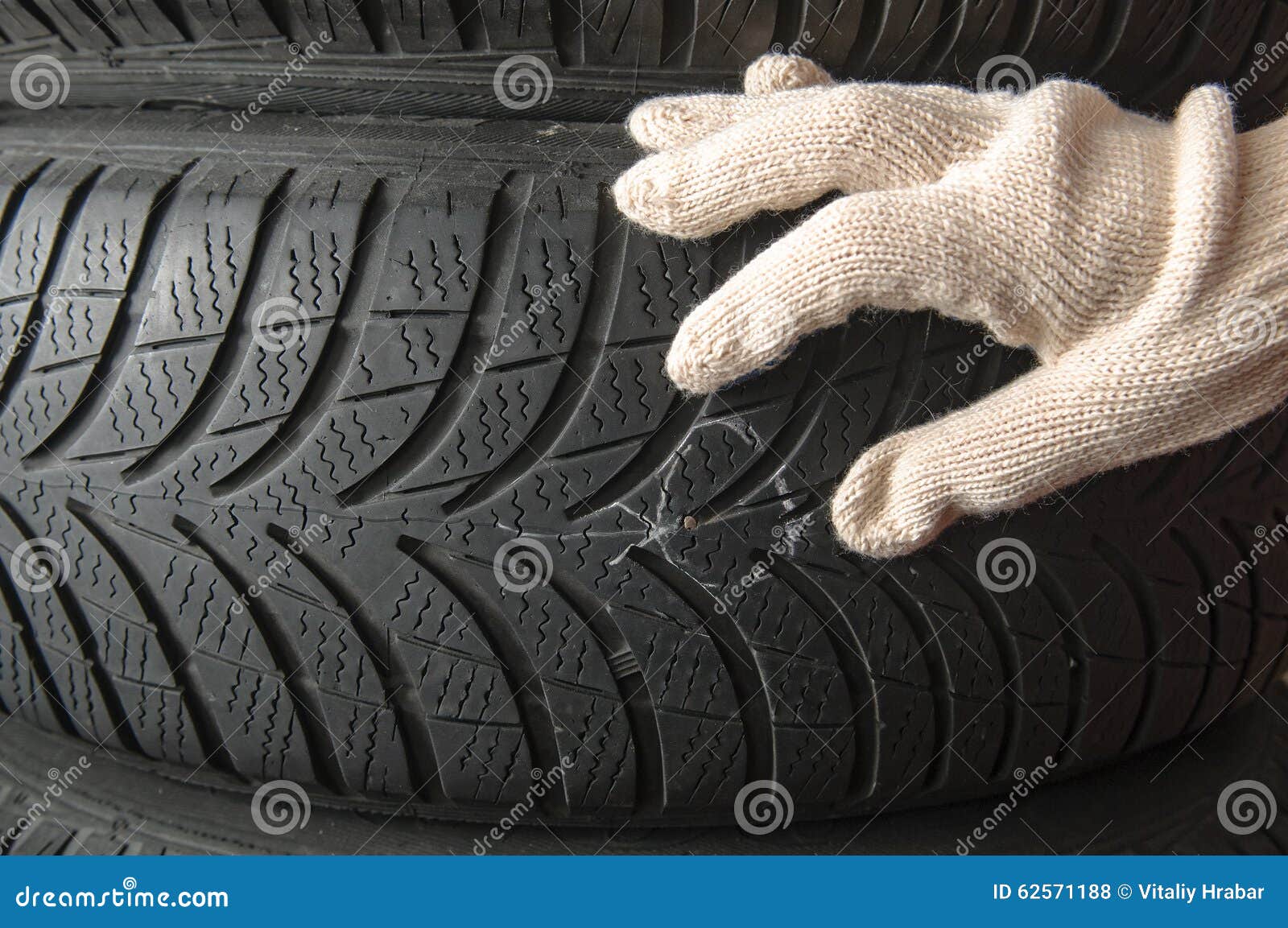 Nail in tyre stock photo. Image of puncture, transportation 62571188