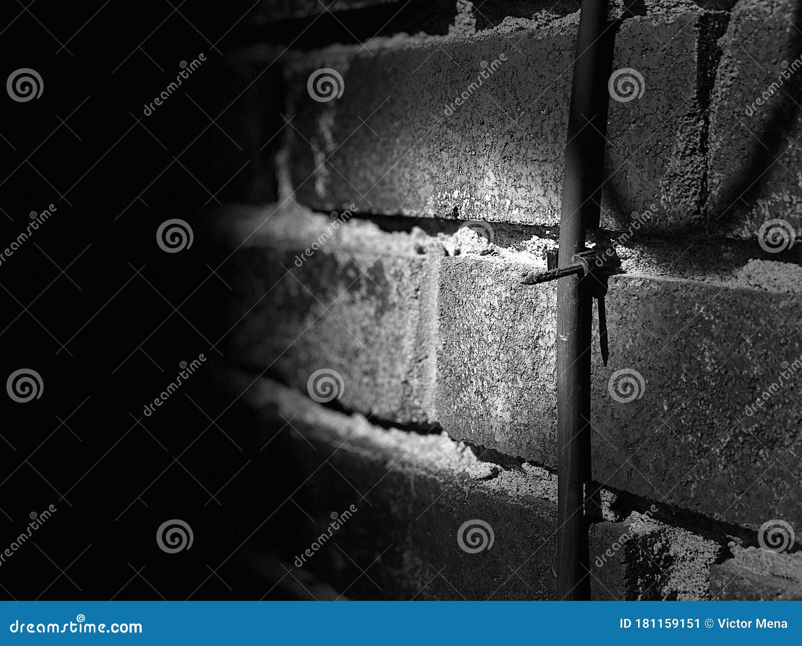 nail on the wall - bricks