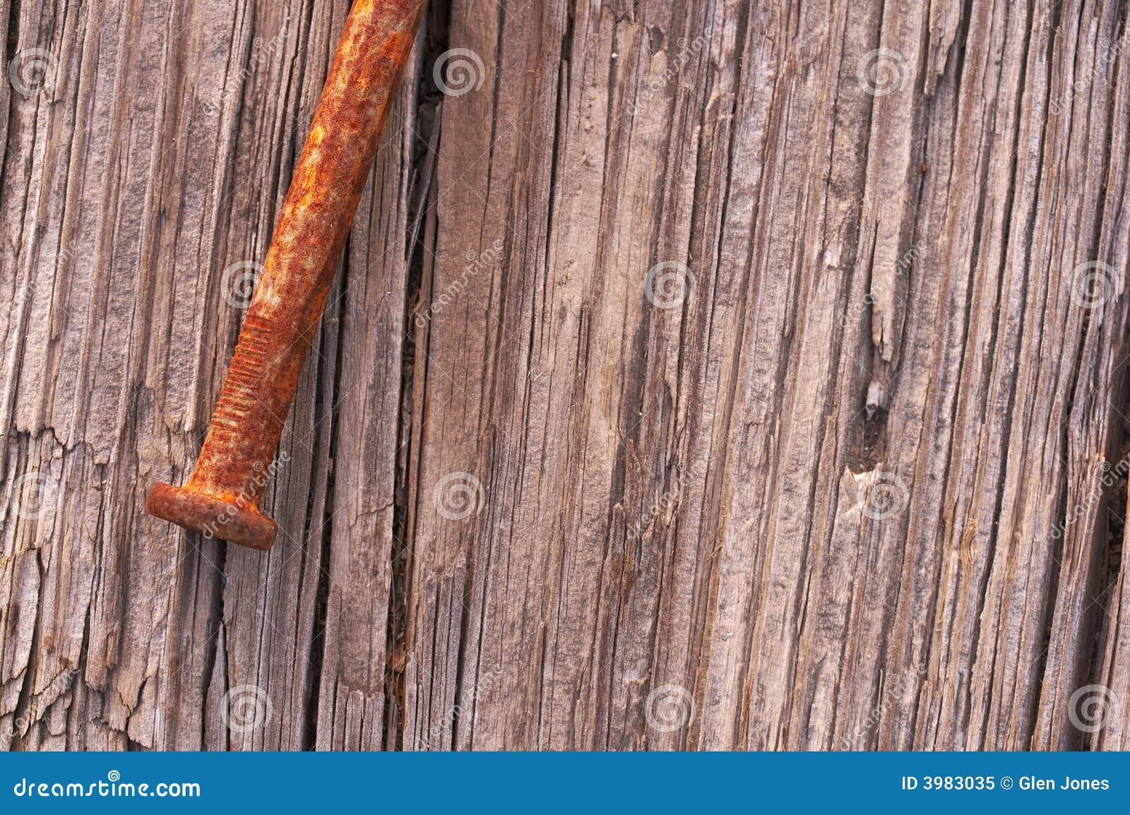 Nail on wood stock image. Image of grained, rusty, rust 3983035