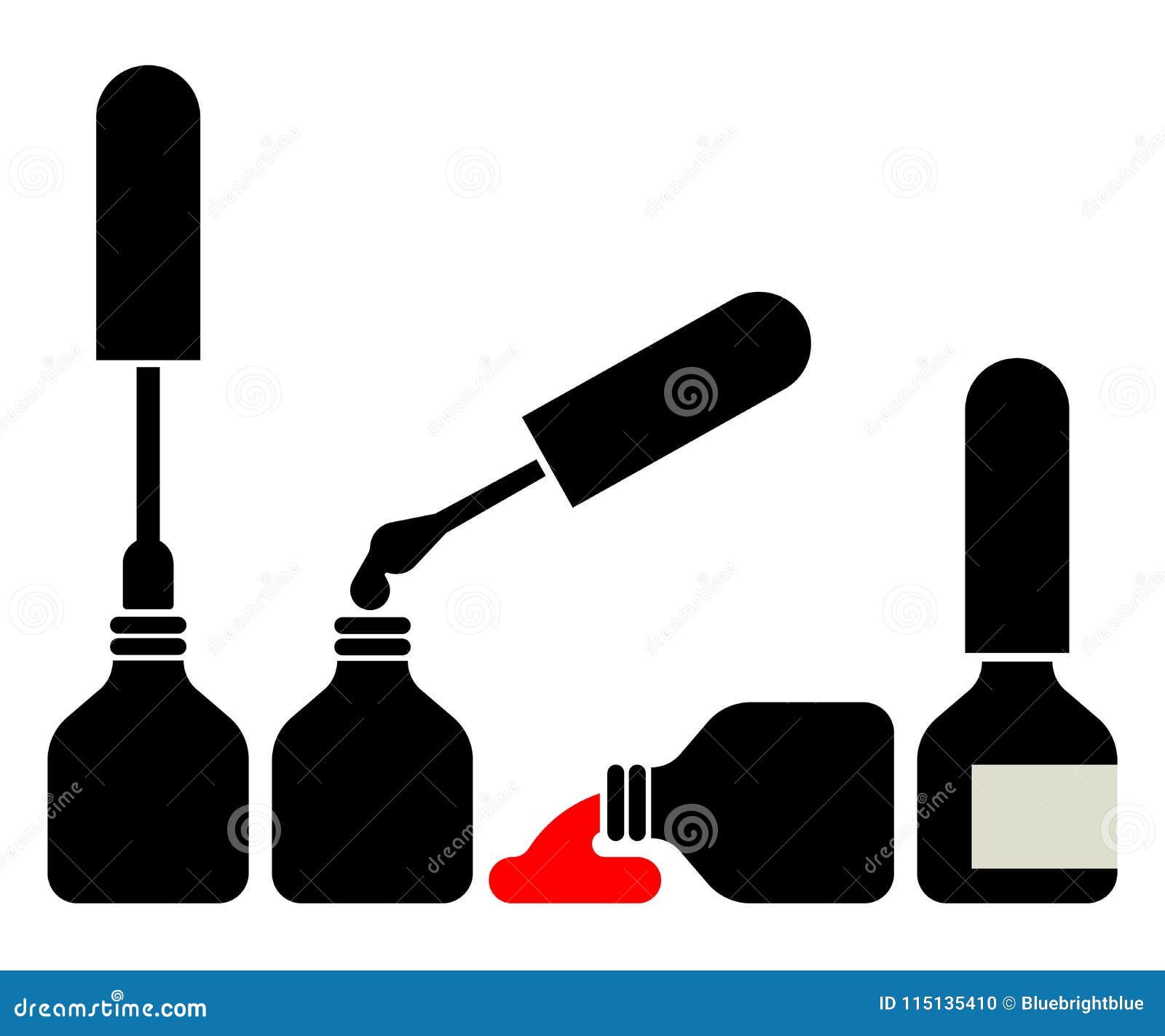 Download Nailpolish Makeup Black Silhouettes Stock Vector ...