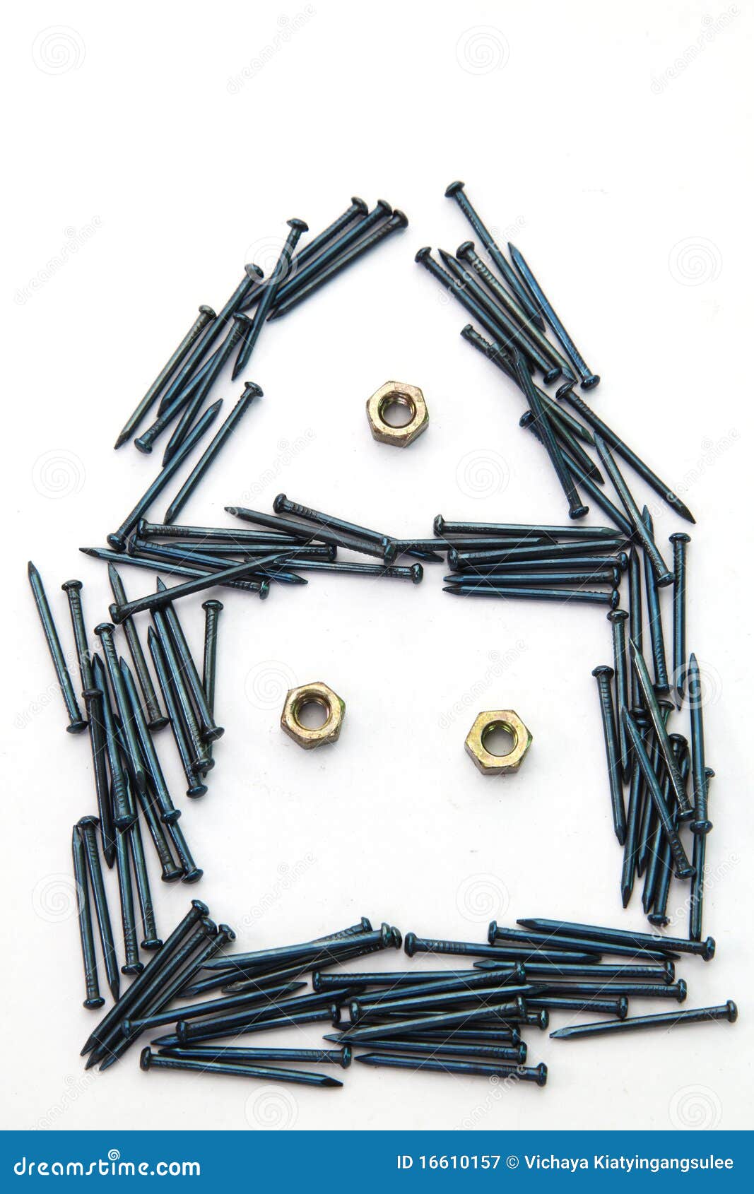 Nails Construction House With Windows Concept Stock Image Image of equipment, background 16610157