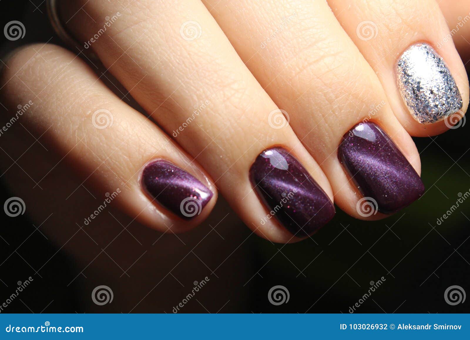 Nails. the Design of Broken Glass Stock Photo - Image of girl, color ...