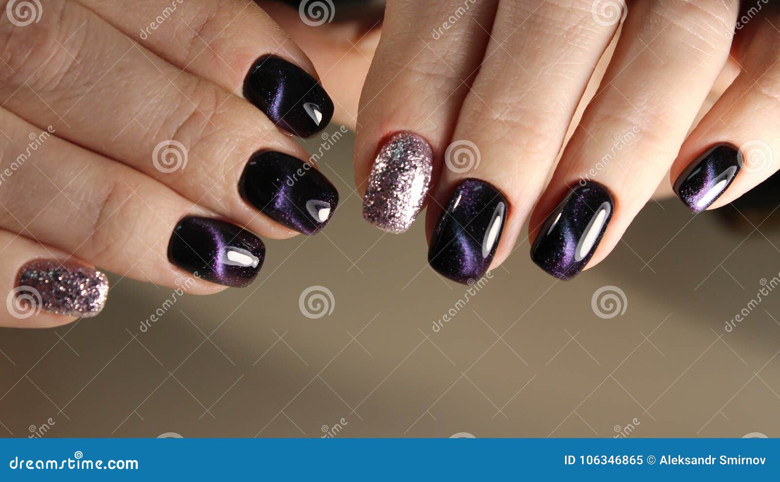 Nails. the Design of Broken Glass. Stock Image - Image of polish, salon ...
