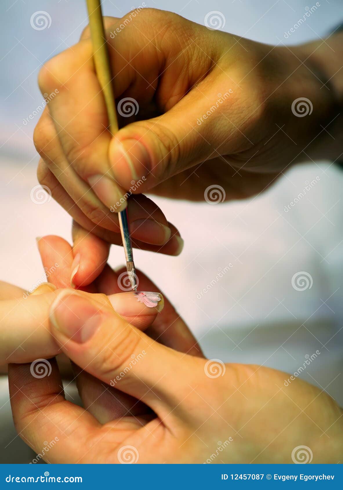 Nails painting stock image. Image of working, fingernail 12457087