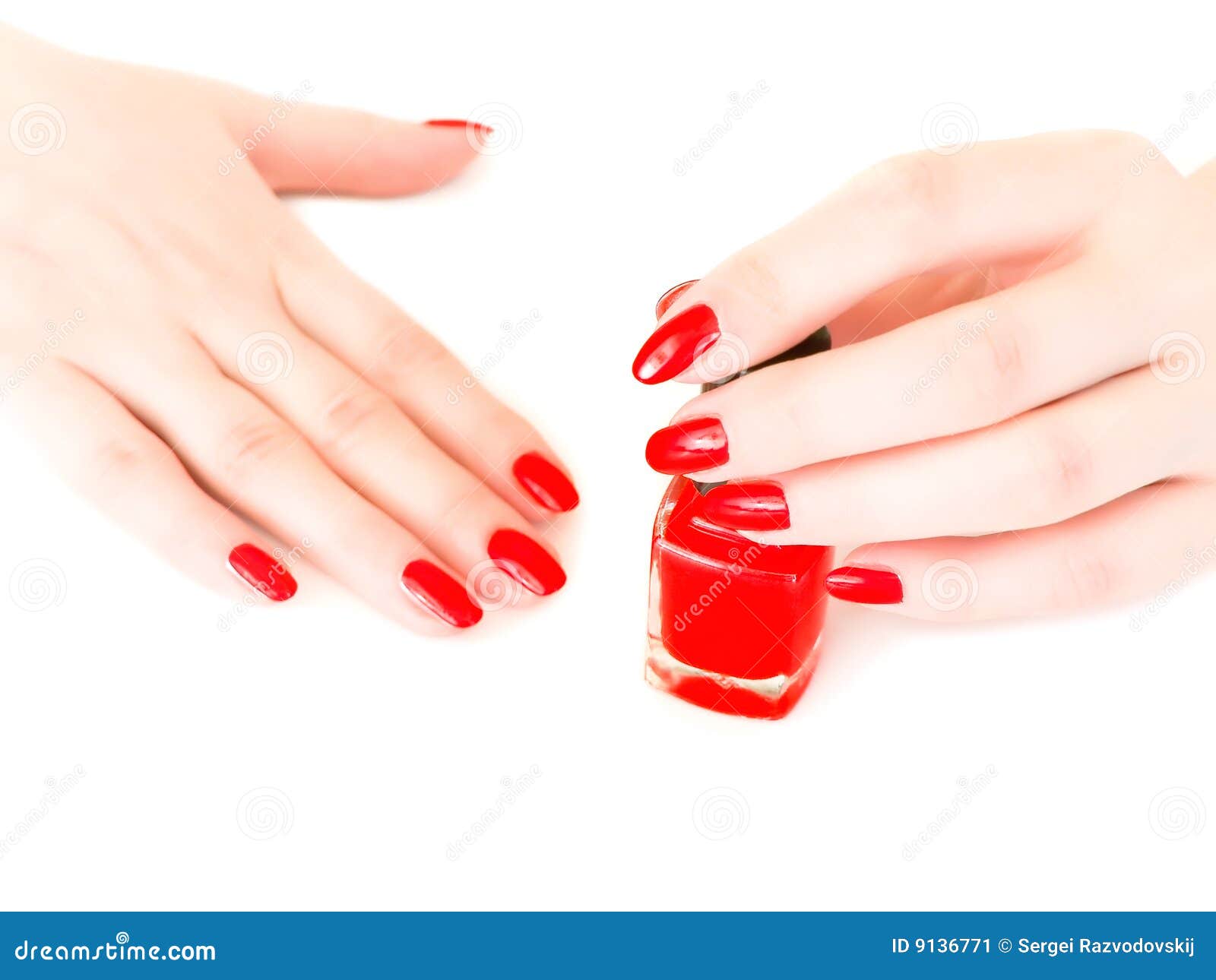 nails with red varnish