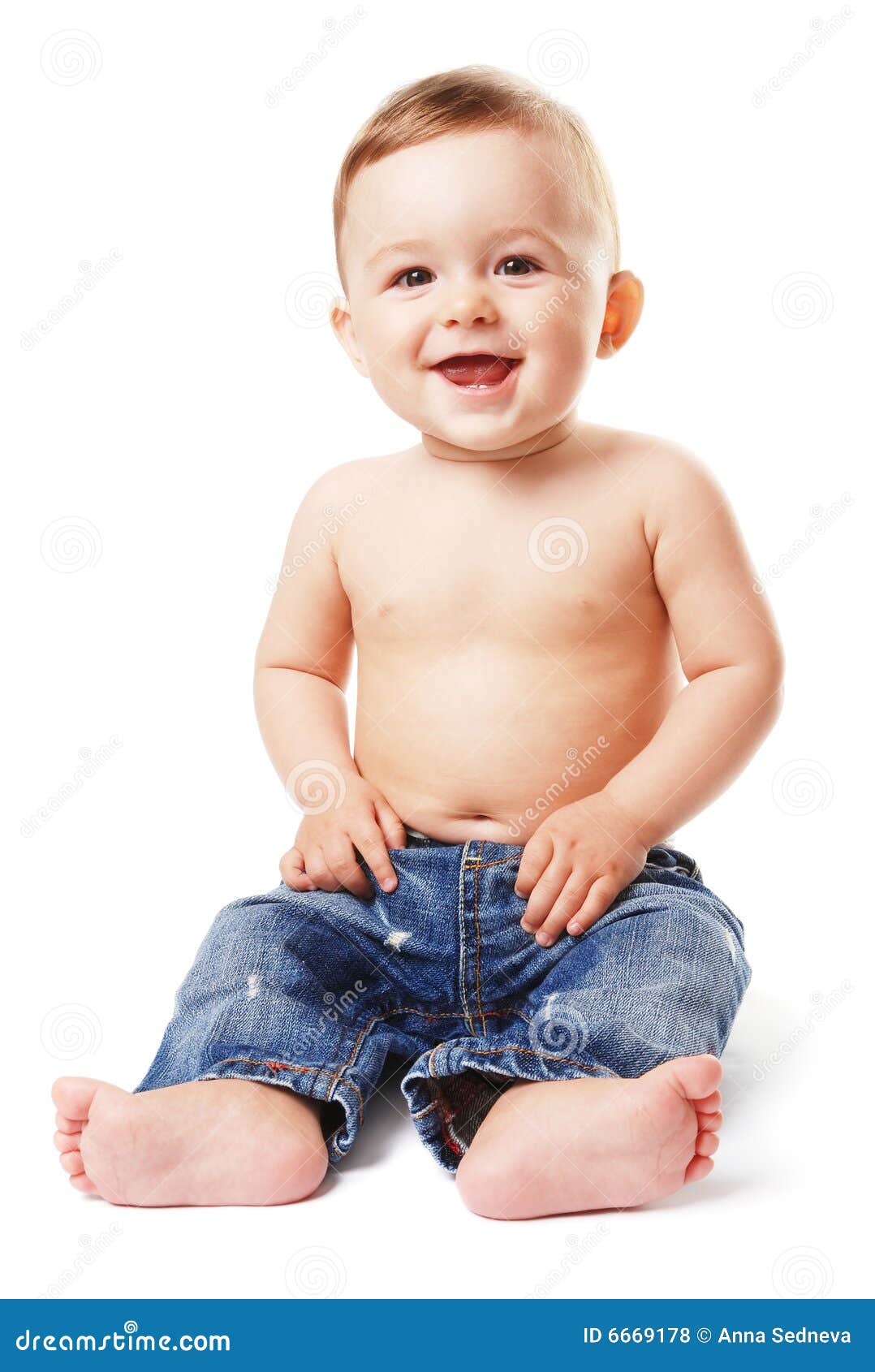 Naked Baby-boy In Jeans Royalty Free Stock Pho pic Naked Baby-boy In Jeans Royalty Free Stock Pho photo