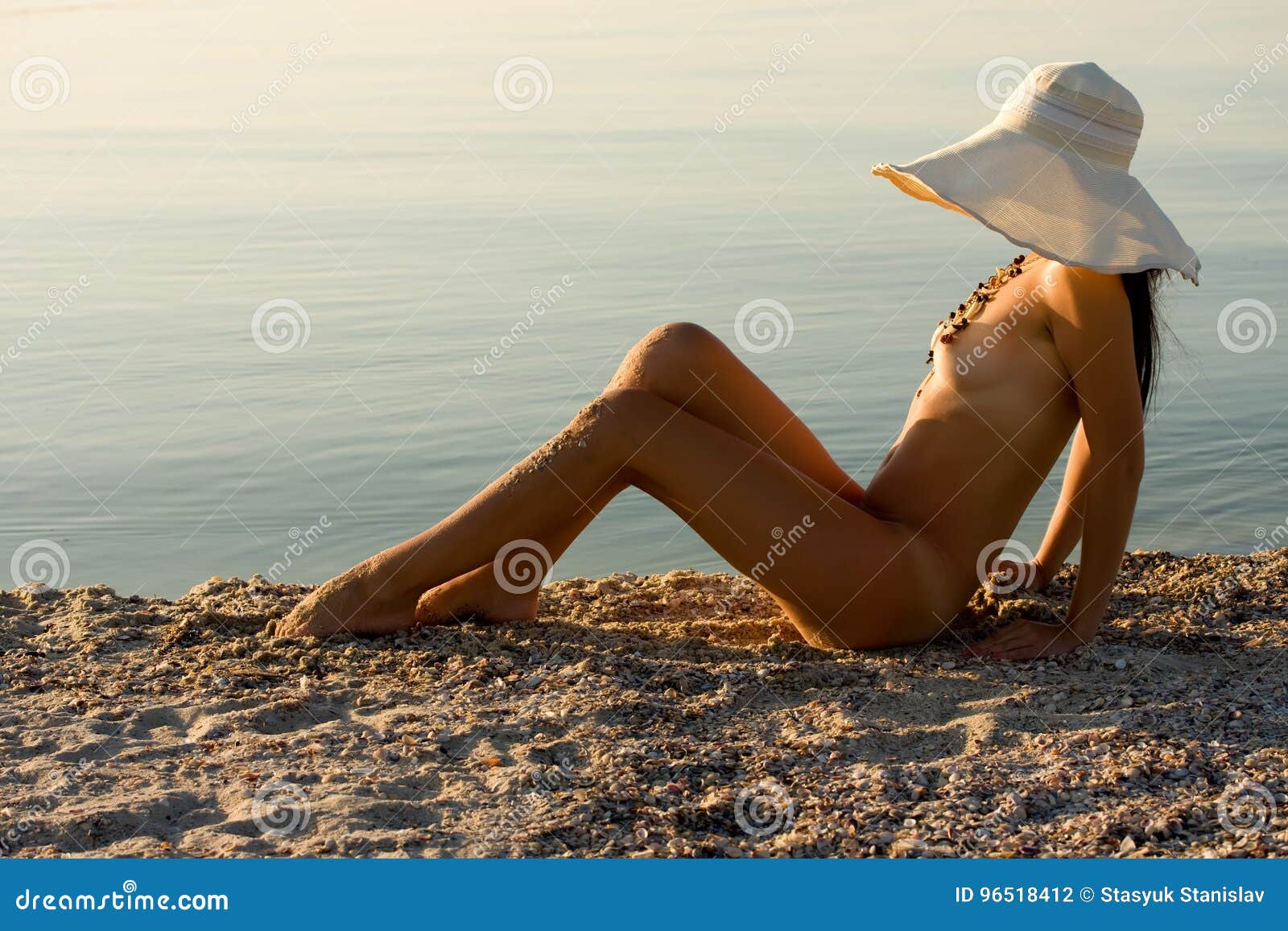 naked girl at the beach