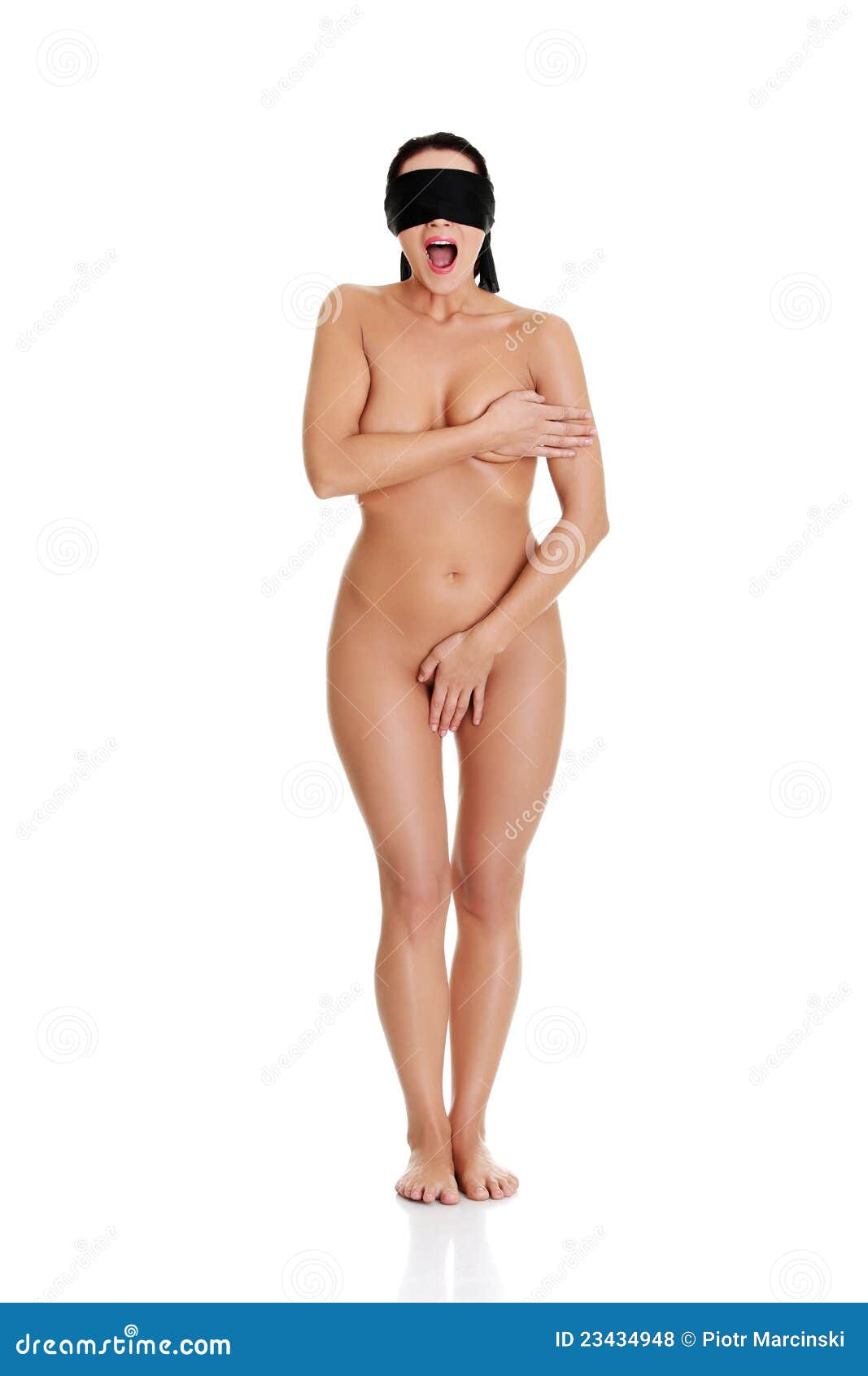 Naked Blindfold Woman Screaming Stock Photo - Image of model, body: 23434948