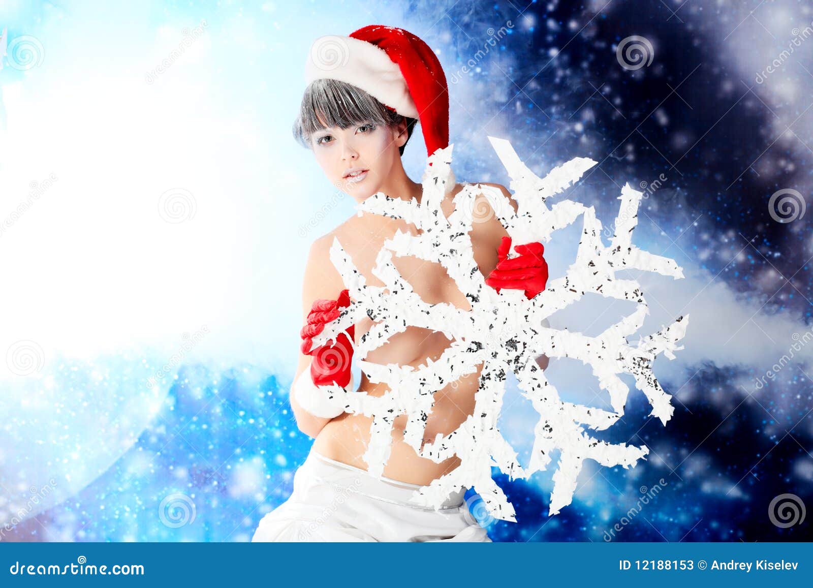 Naked christmas girl stock image. Image of fairy, cold - 12188153
