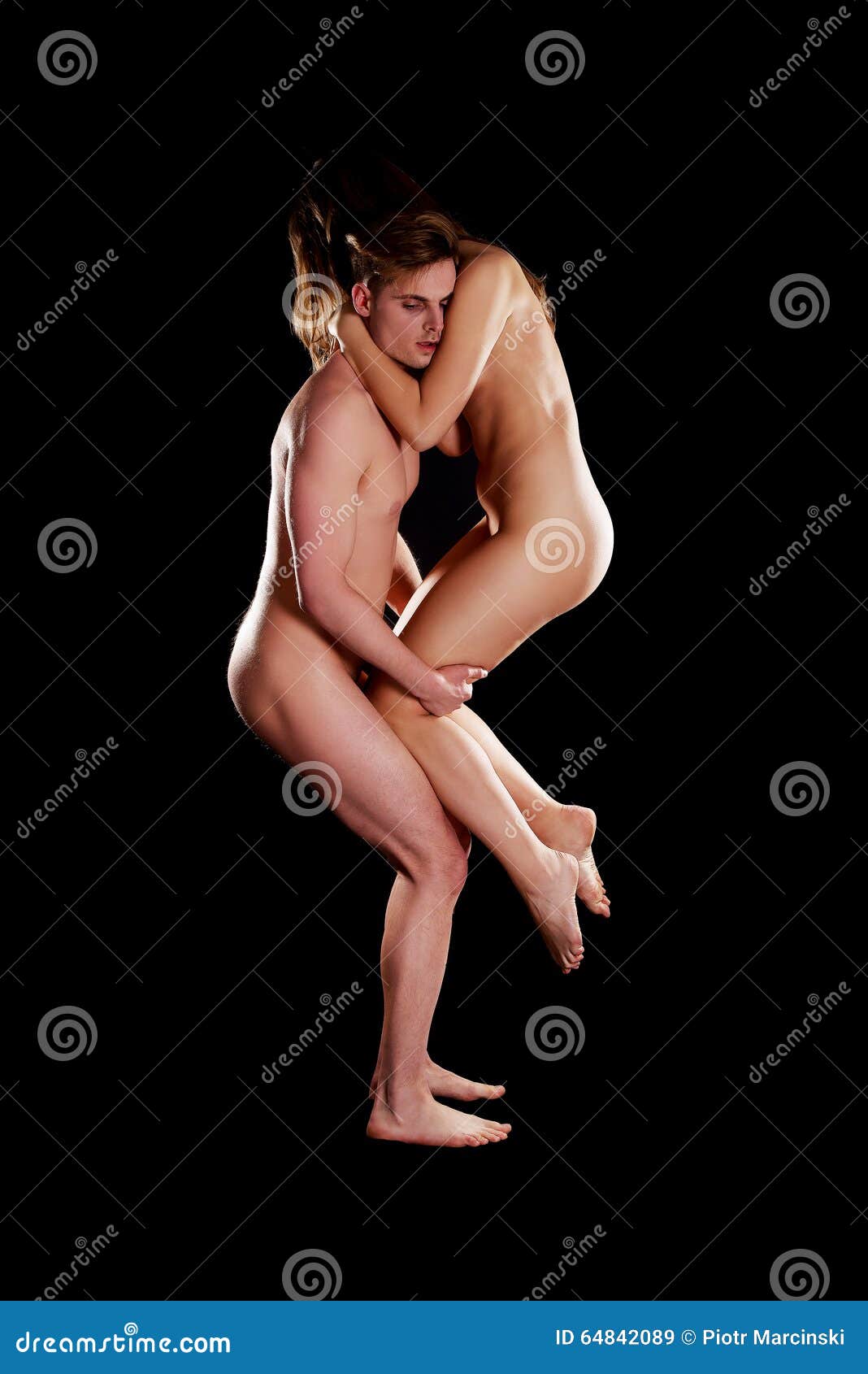 Naked Couple in Modern Dance Pose. Stock Image - Image of beauty,  exercising: 64842089