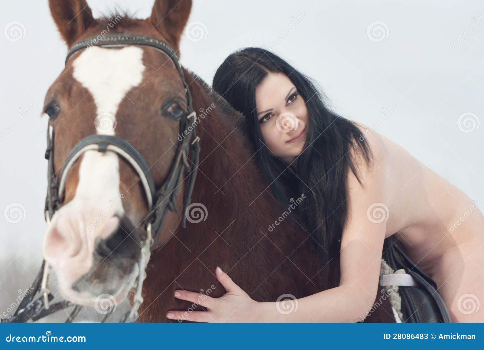 Naked girl horse