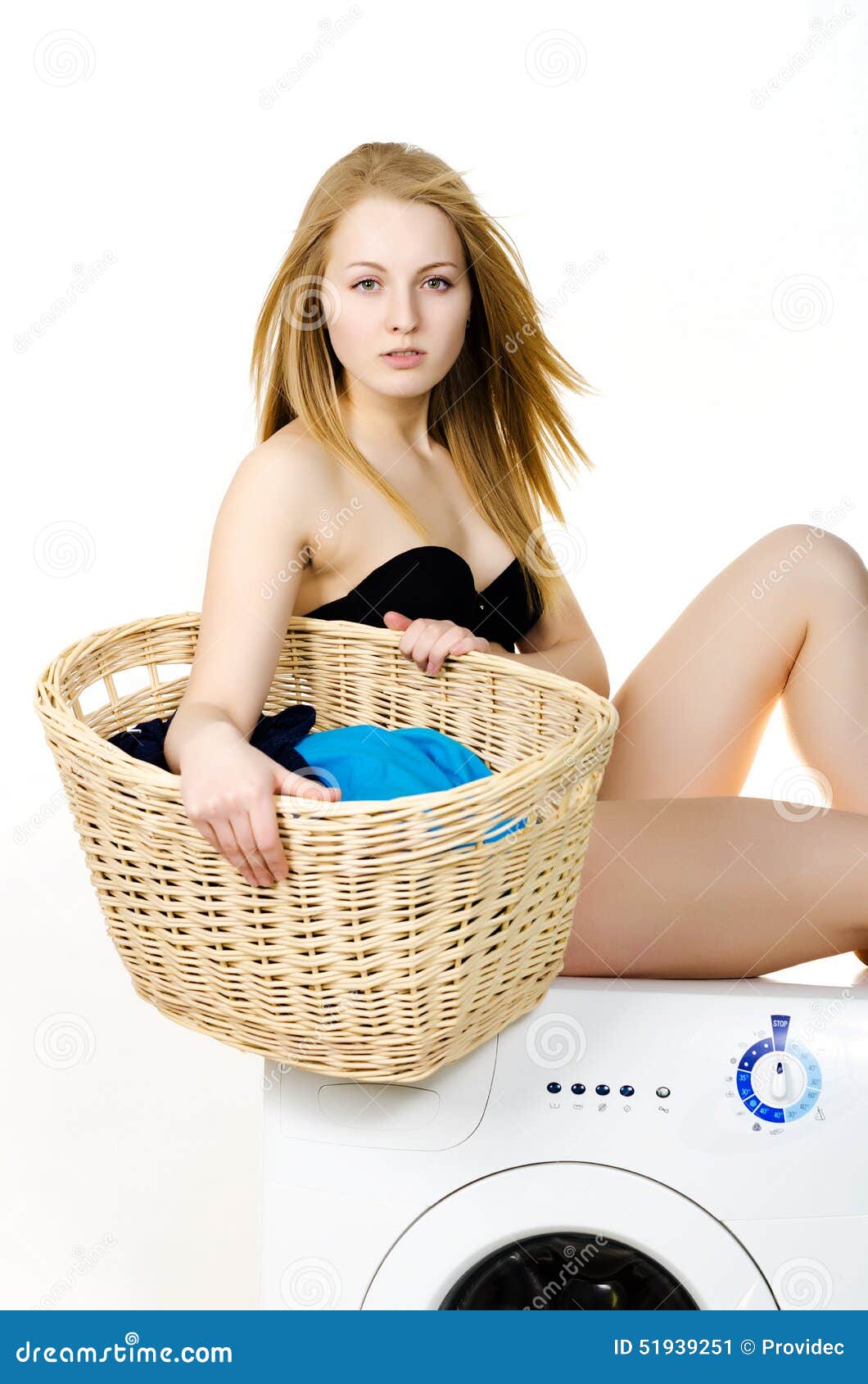 girl on washing machine nude sexy photo