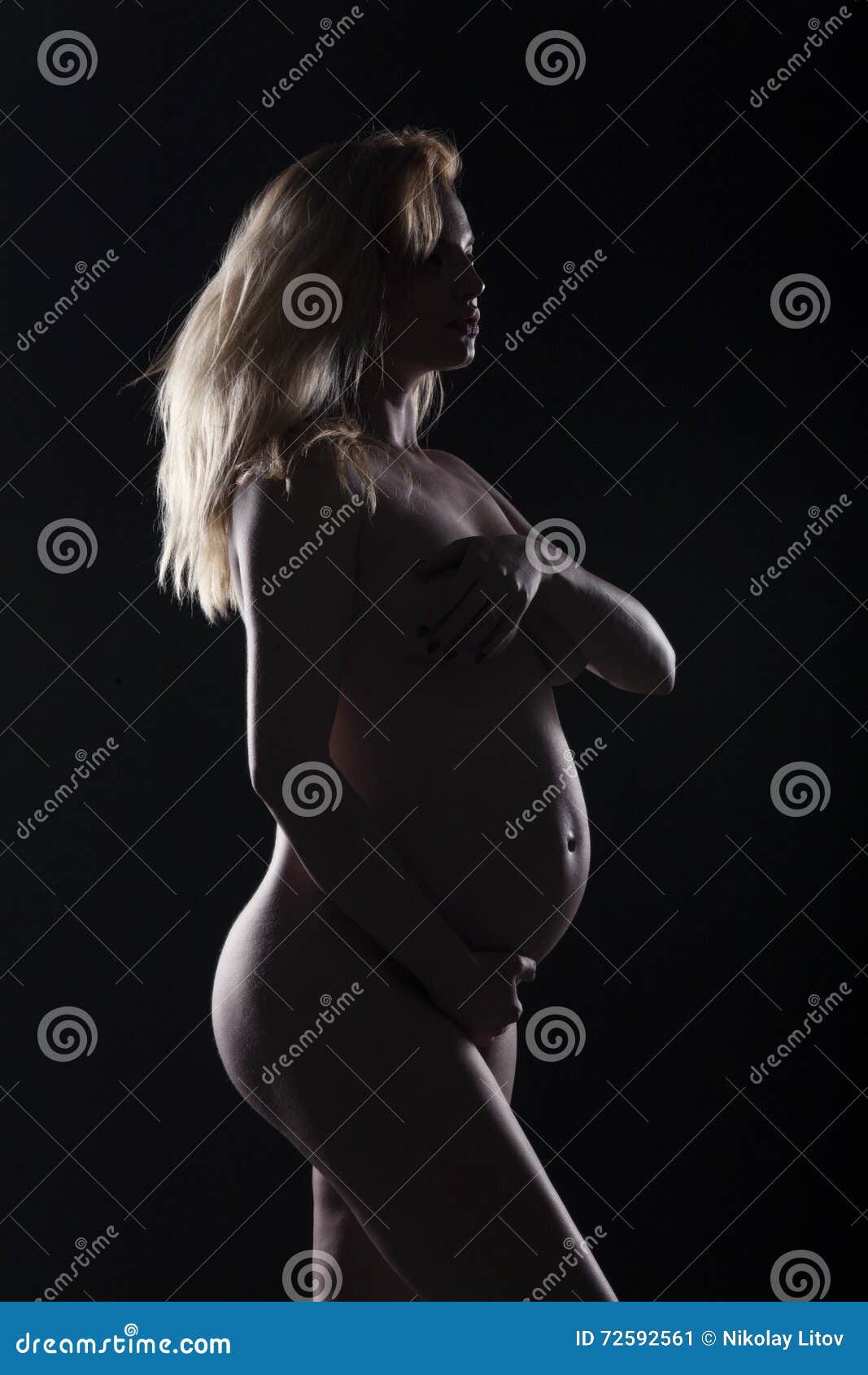 Long Hair Pregnant Nude - Naked pregnant woman stock image. Image of care, child ...