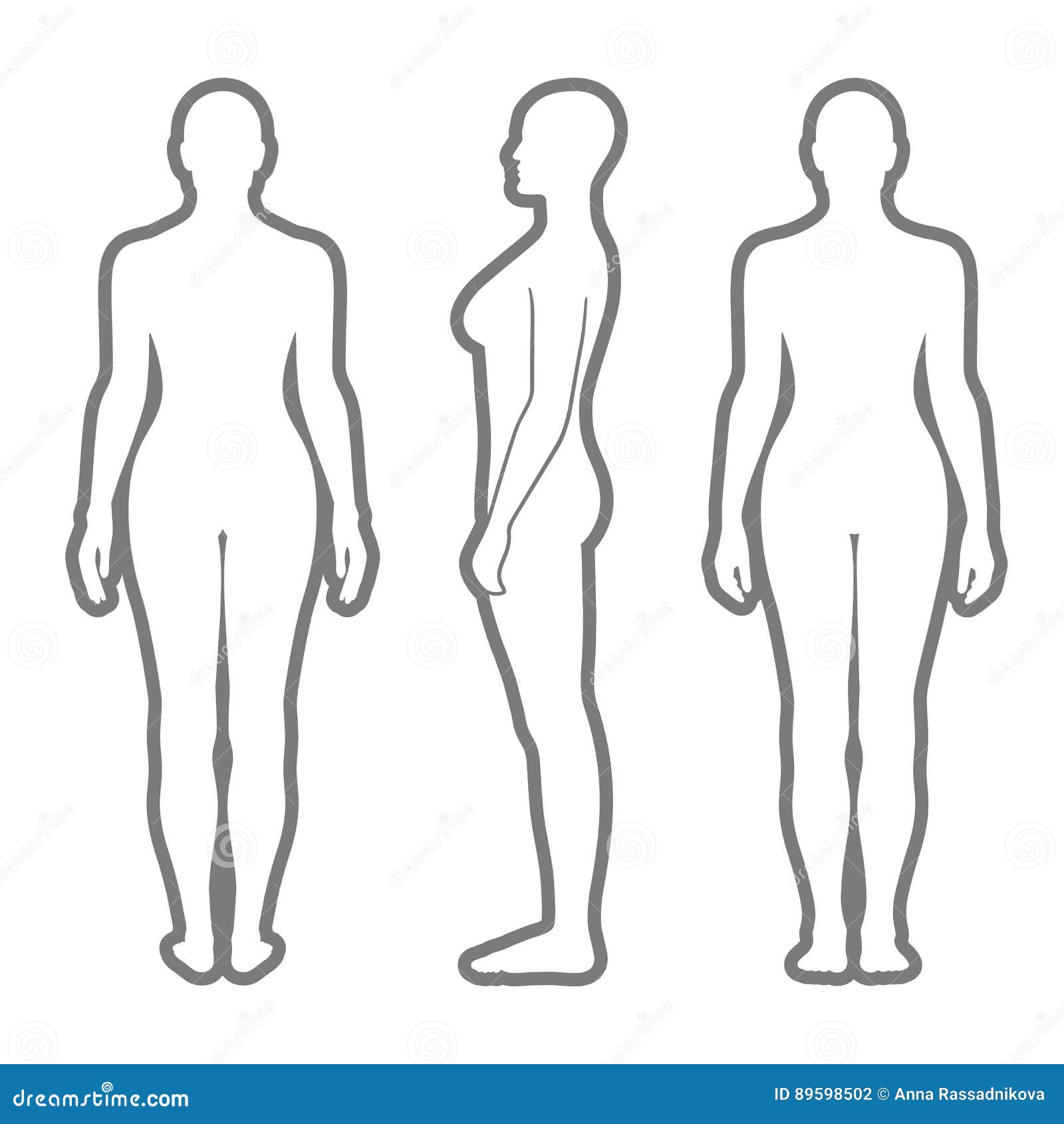 naked standing woman silhouette