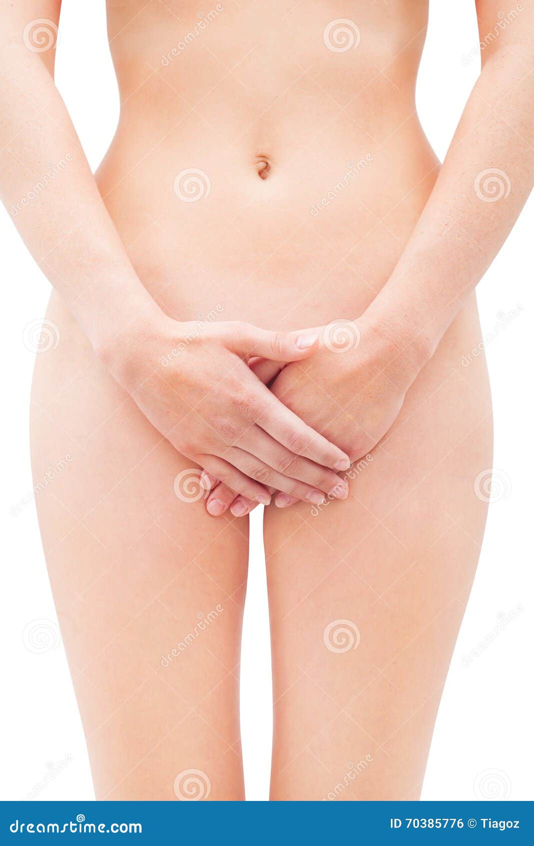 Naked Woman Covering Her Crotch Stock Photo - Image of pubic