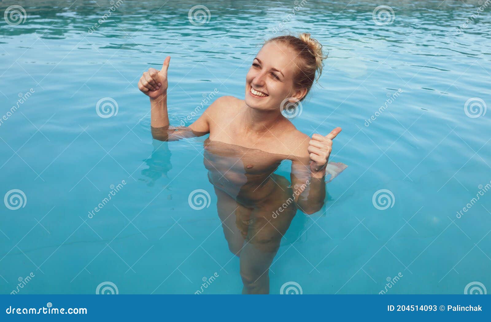 Nude In Pool