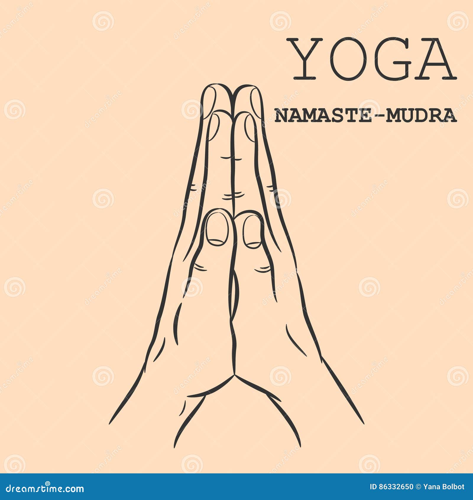 Namaste-Mudra stock vector. Illustration of body, gymnastics ...