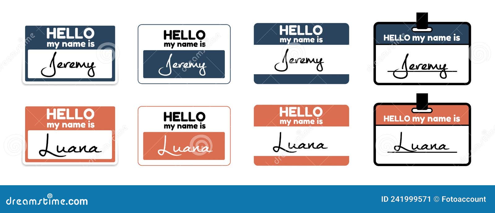 Name Badge, Paper Labels for Identification Students, Teacher and
